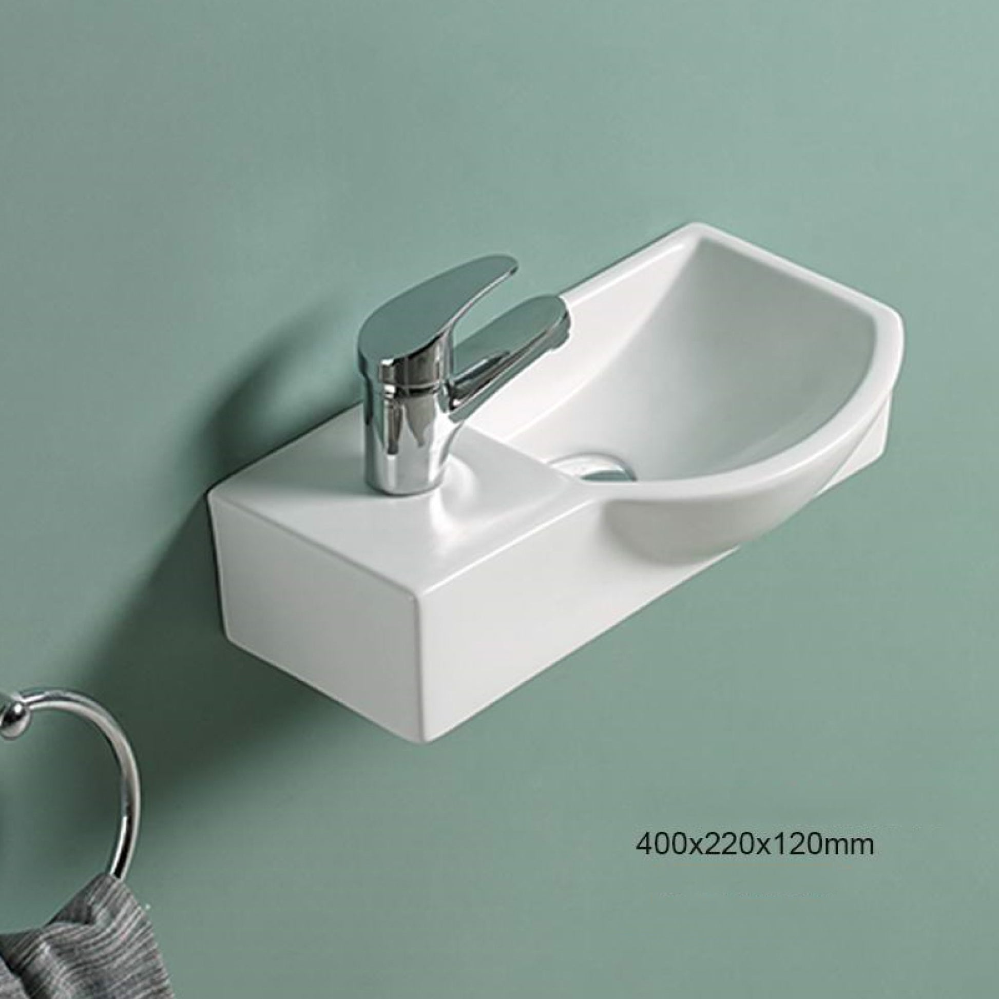 14.7-in. x 8.7-in. Rectangle Bathroom Vessel Sink White Enamel Glaze