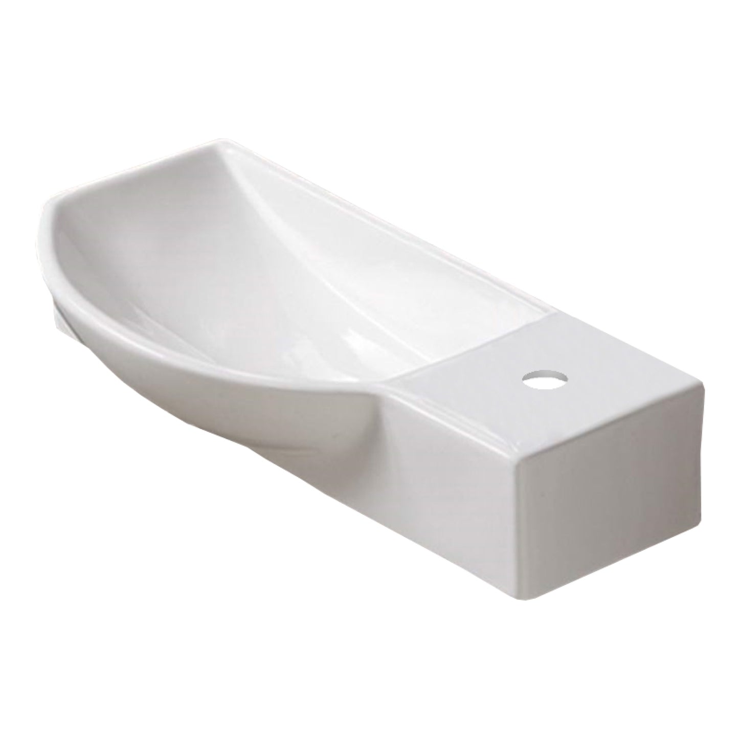 19.9-in. x 9.3-in. Rectangle Bathroom Vessel Sink White Enamel Glaze