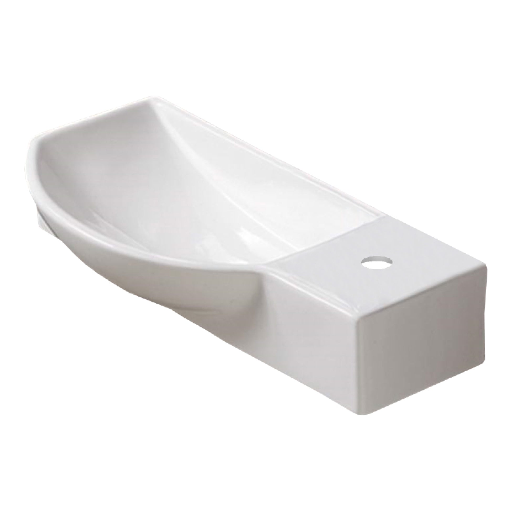 19.9-in. x 9.3-in. Rectangle Bathroom Vessel Sink White Enamel Glaze