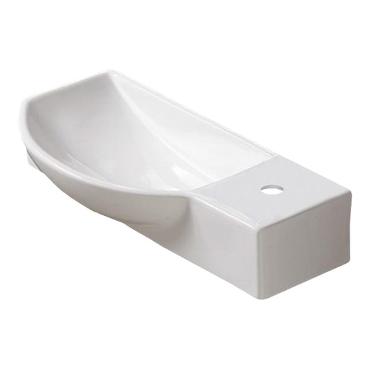 19.9-in. x 9.3-in. Rectangle Bathroom Vessel Sink White Enamel Glaze