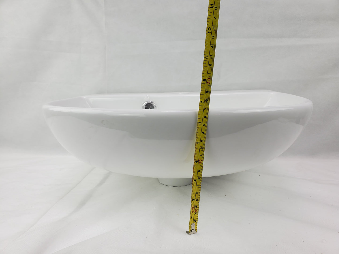 17.3-in. x 14.4-in. Rectangle Bathroom Vessel Sink White Enamel Glaze