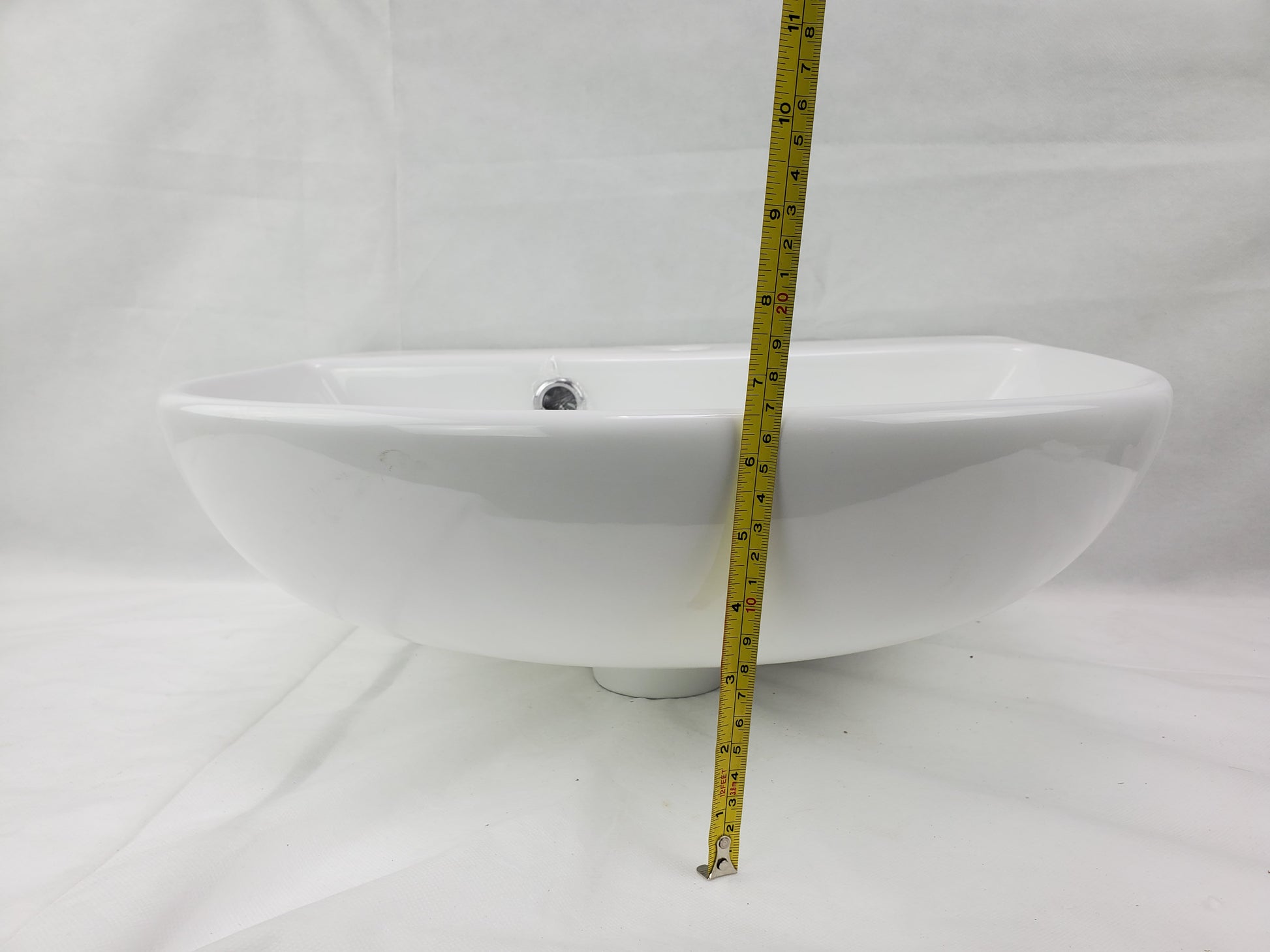 17.3-in. x 14.4-in. Rectangle Bathroom Vessel Sink White Enamel Glaze