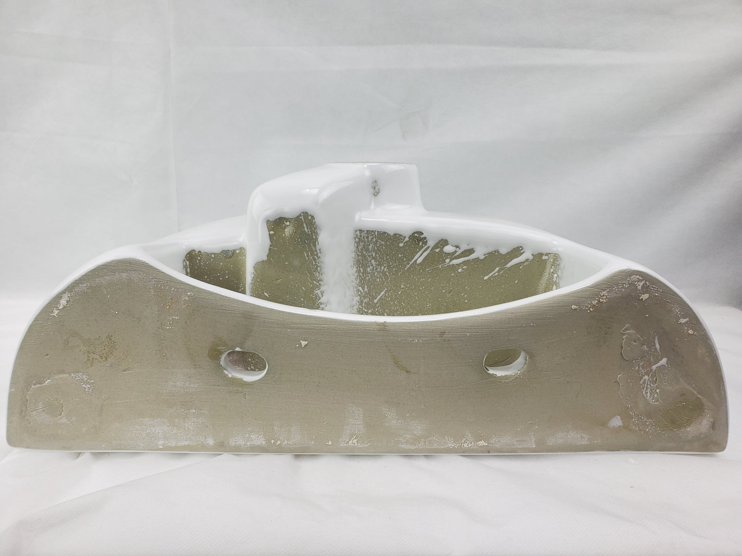 17.3-in. x 14.4-in. Rectangle Bathroom Vessel Sink White Enamel Glaze