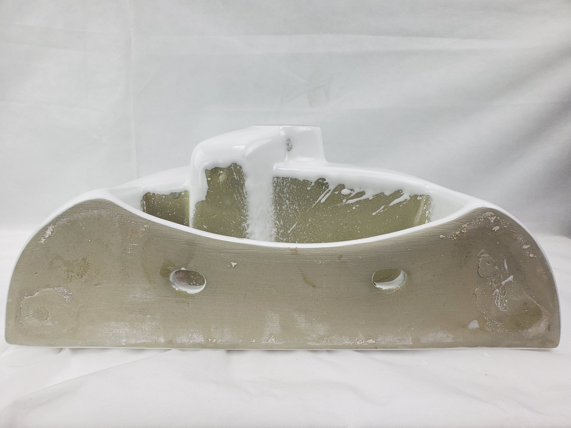 17.3-in. x 14.4-in. Rectangle Bathroom Vessel Sink White Enamel Glaze