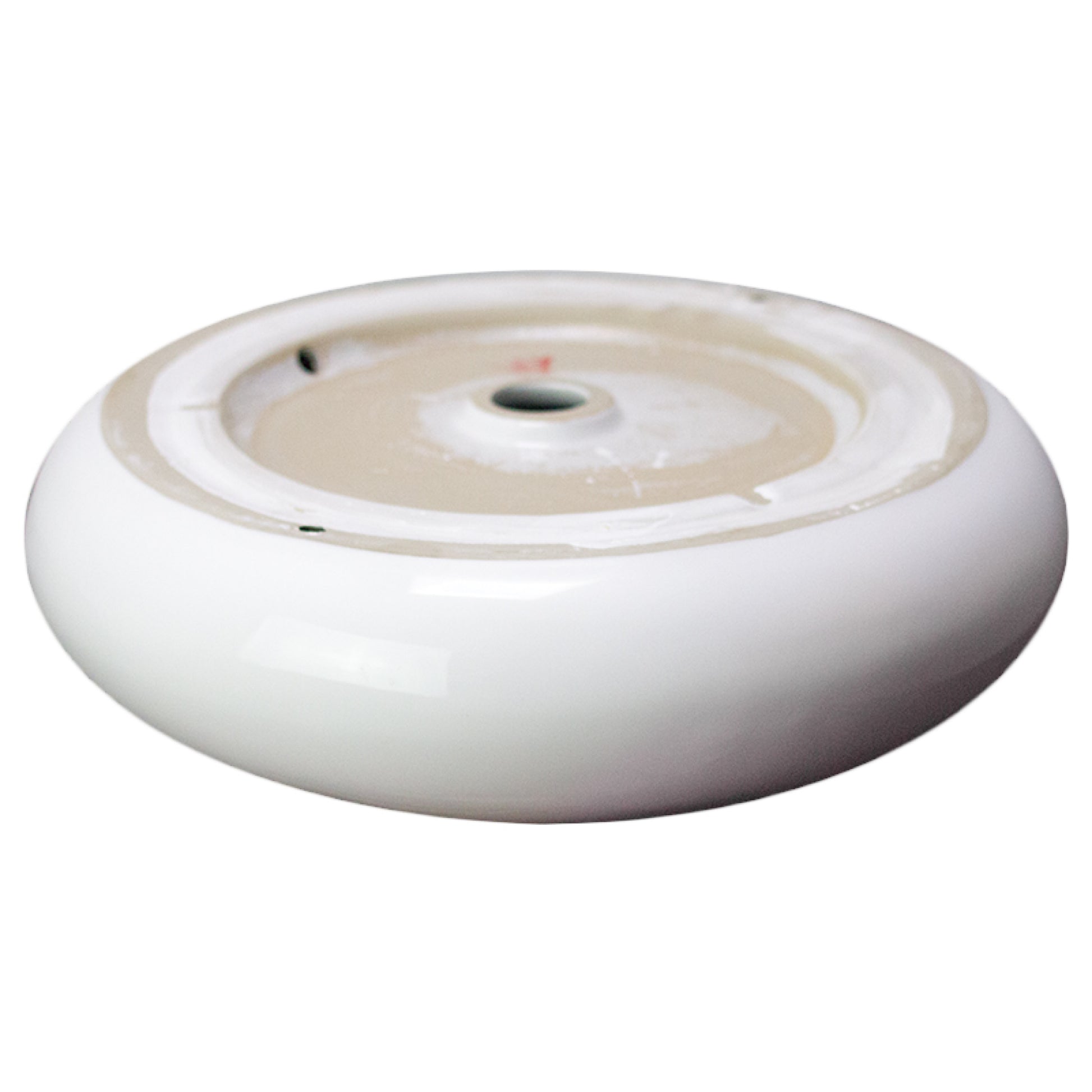 19.3-in. x 19.3-in. Round Bathroom Vessel Sink White Enamel Glaze