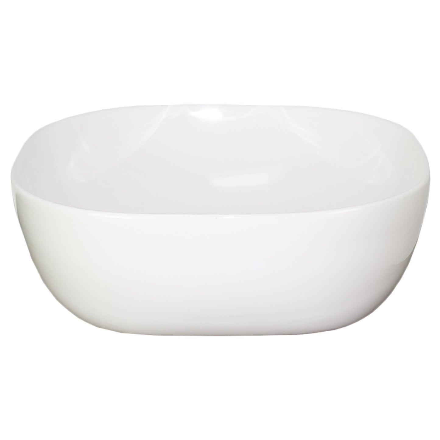 16.3-in. x 16.3-in. Square Bathroom Vessel Sink White Enamel Glaze