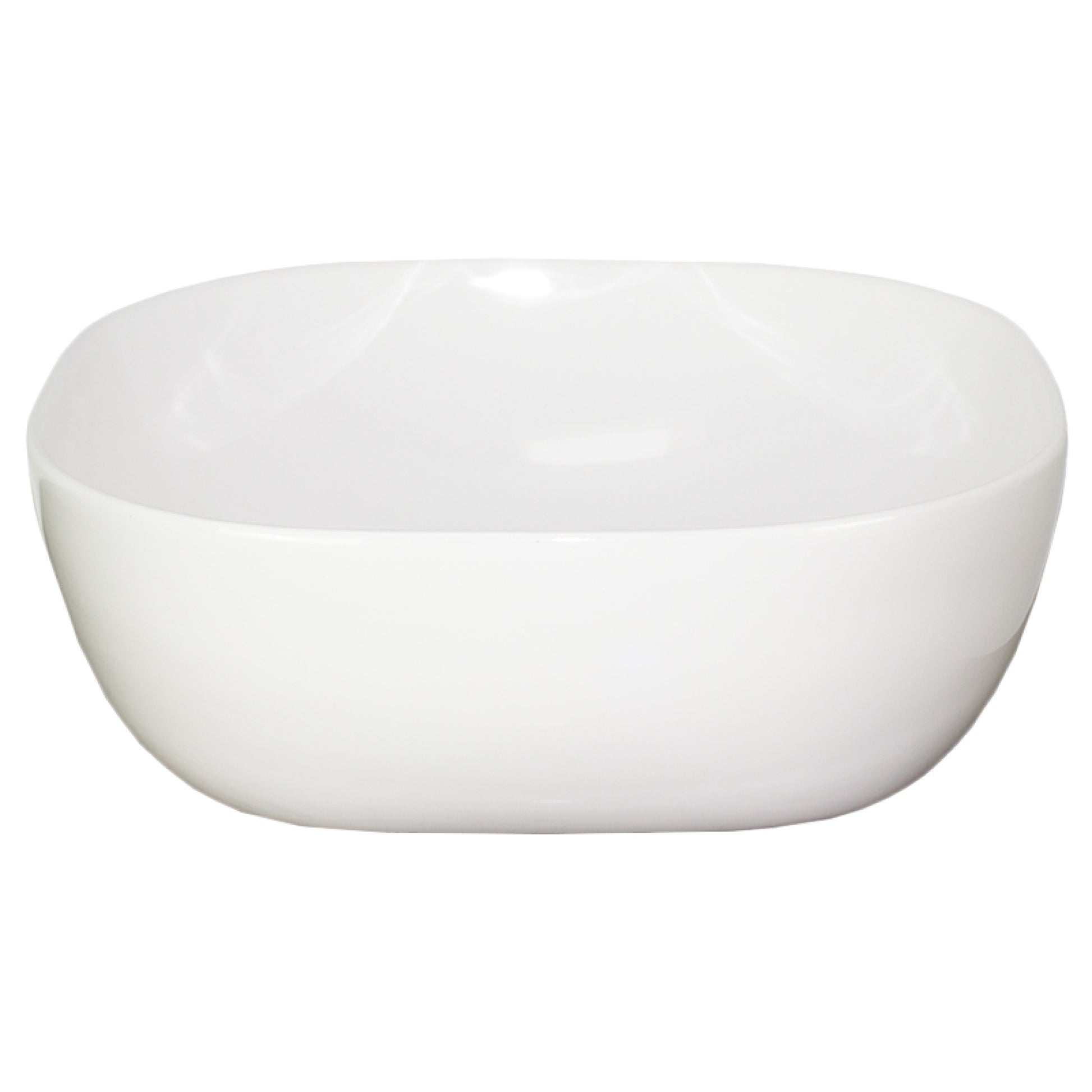 16.3-in. x 16.3-in. Square Bathroom Vessel Sink White Enamel Glaze