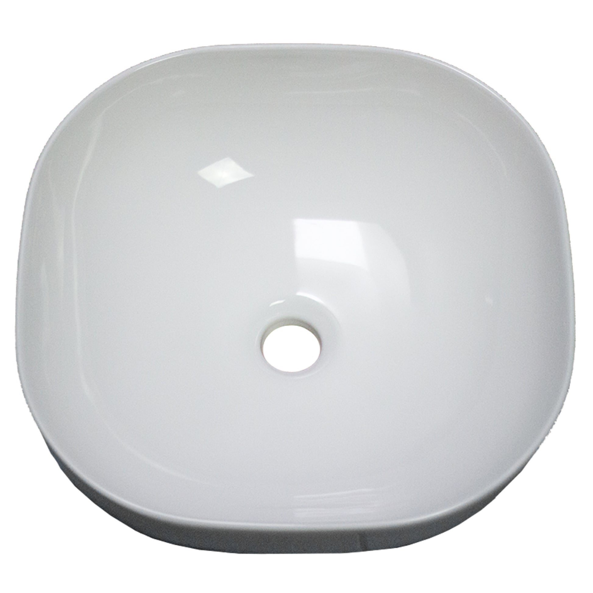 16.3-in. x 16.3-in. Square Bathroom Vessel Sink White Enamel Glaze