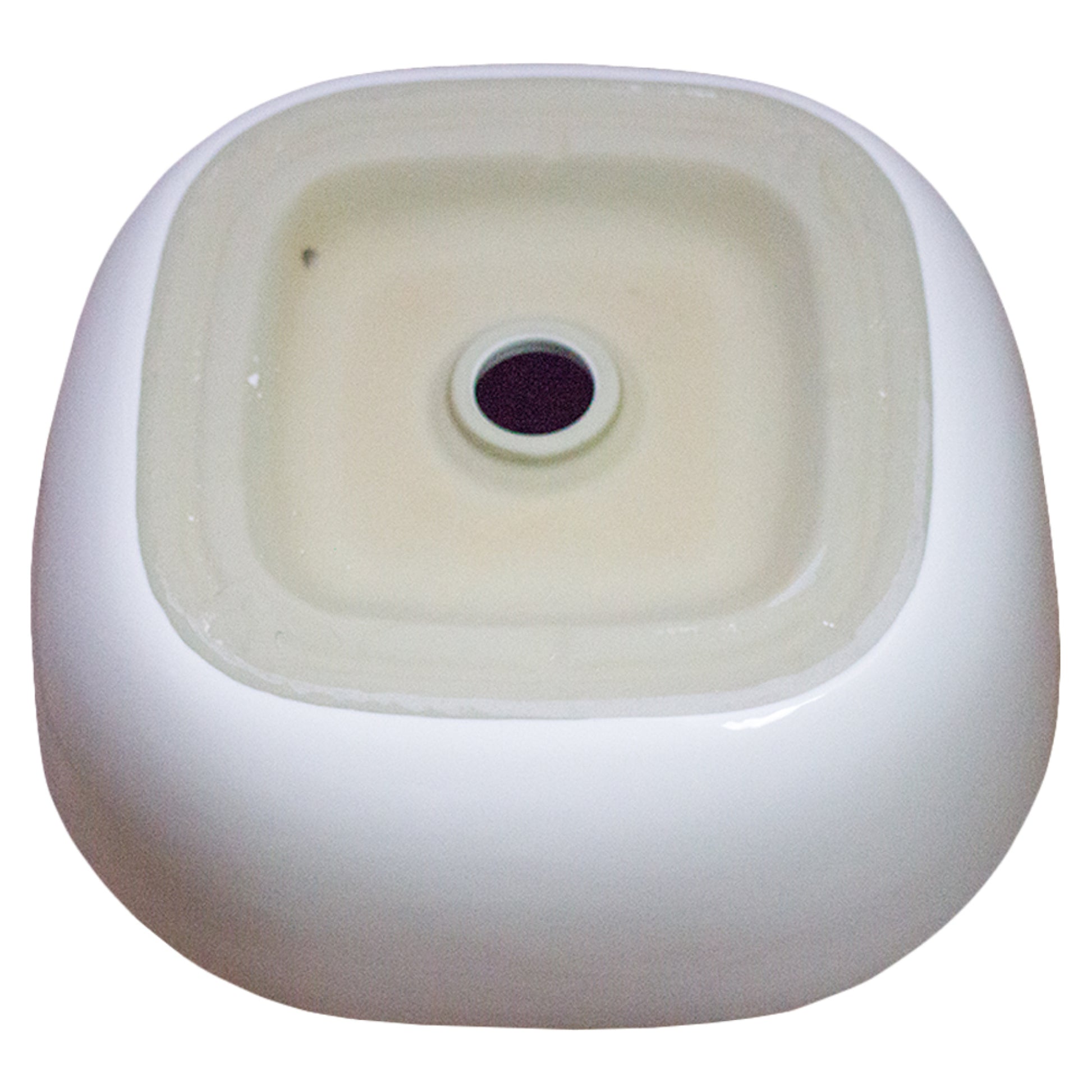 16.3-in. x 16.3-in. Square Bathroom Vessel Sink White Enamel Glaze