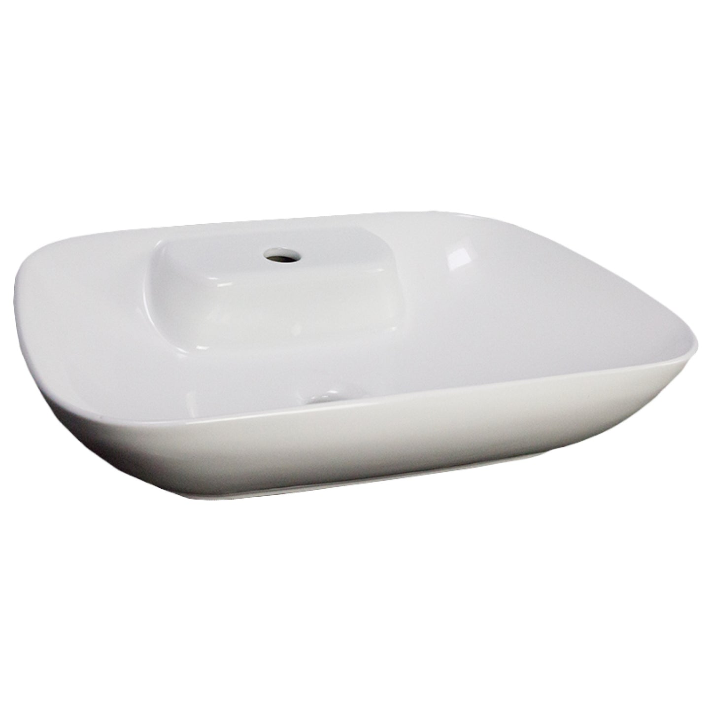 24-in. x 16.3-in. Rectangle Bathroom Vessel Sink White Enamel Glaze