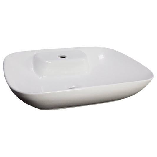24-in. x 16.3-in. Rectangle Bathroom Vessel Sink White Enamel Glaze