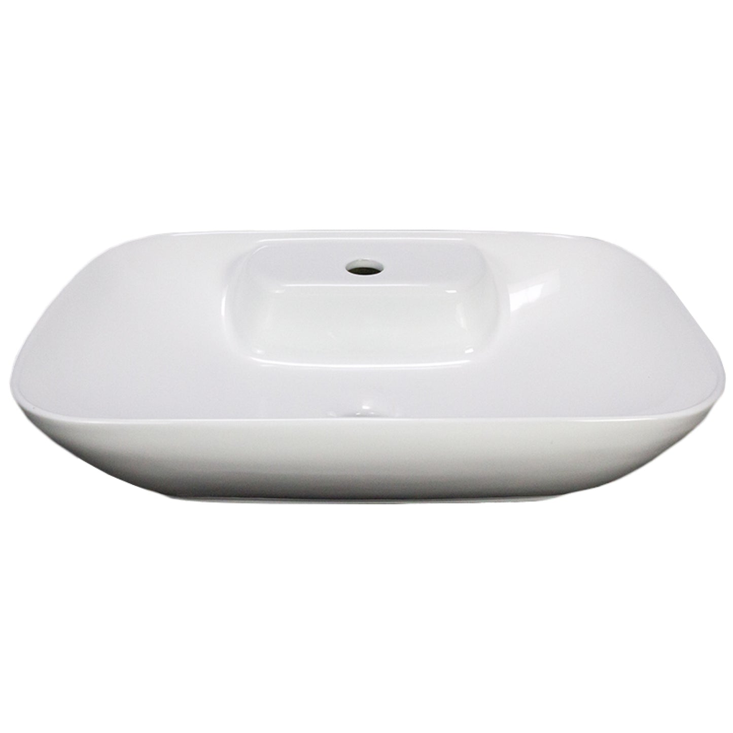 24-in. x 16.3-in. Rectangle Bathroom Vessel Sink White Enamel Glaze
