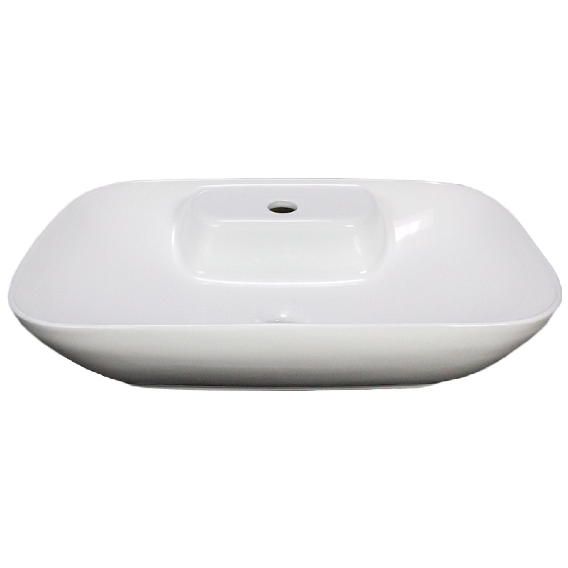 24-in. x 16.3-in. Rectangle Bathroom Vessel Sink White Enamel Glaze