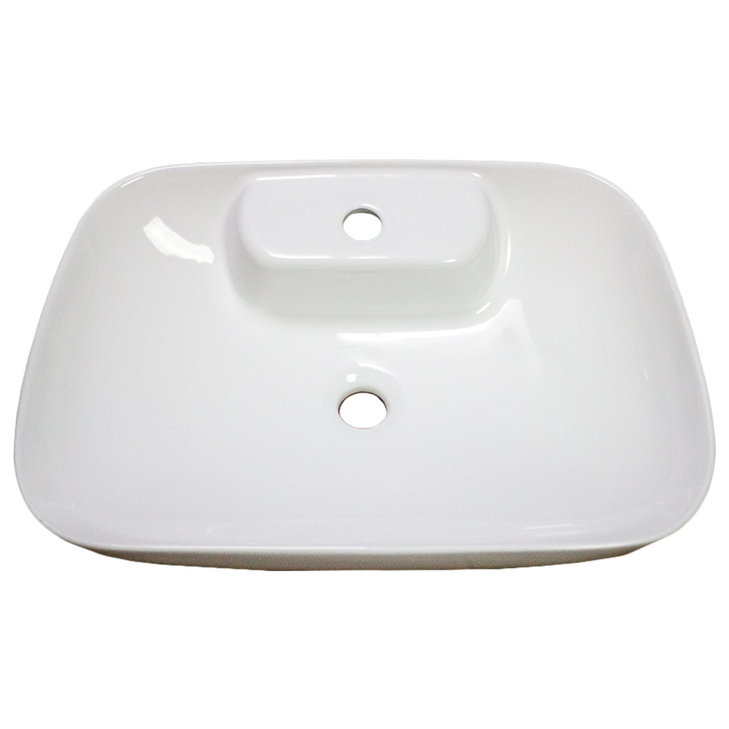 24-in. x 16.3-in. Rectangle Bathroom Vessel Sink White Enamel Glaze