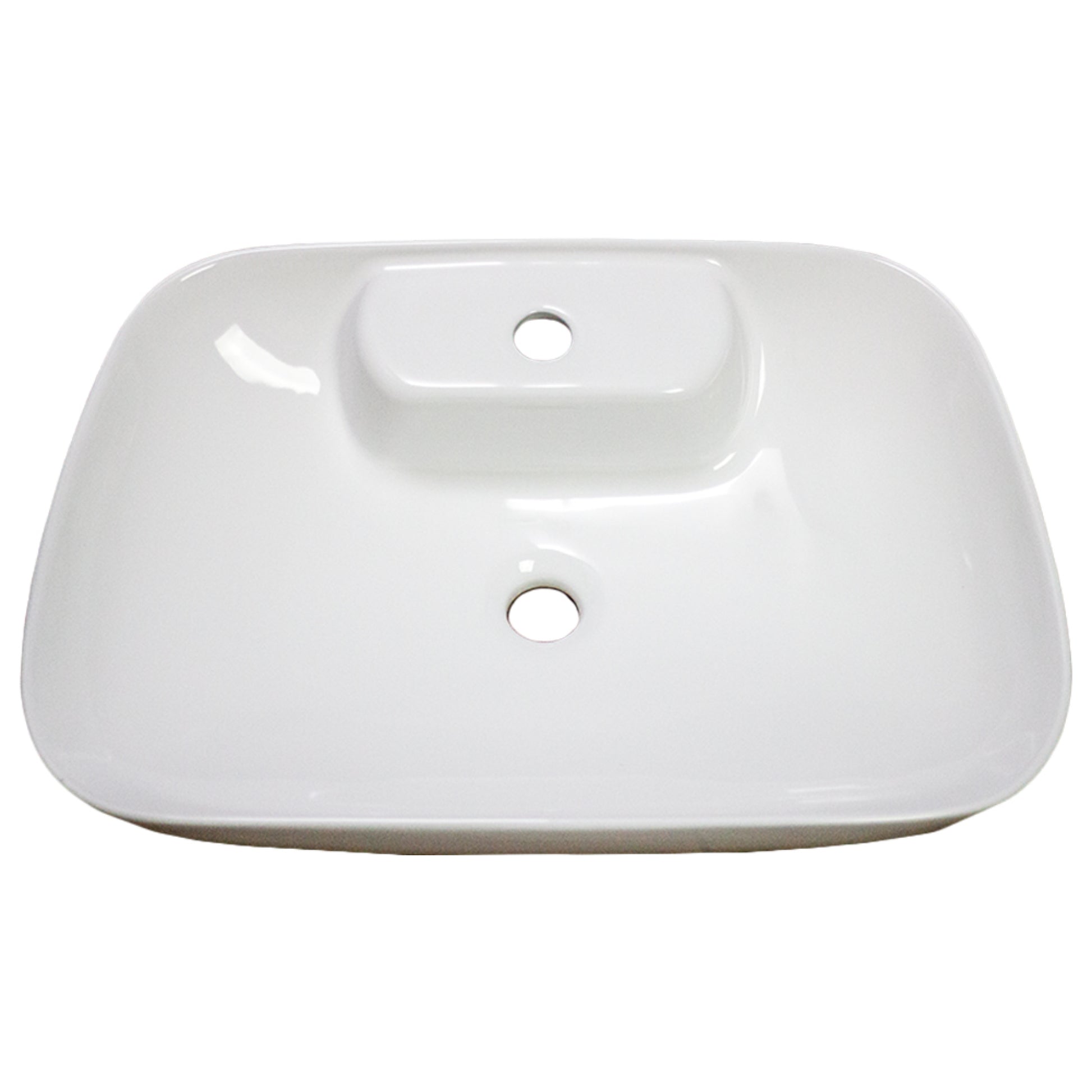 24-in. x 16.3-in. Rectangle Bathroom Vessel Sink White Enamel Glaze