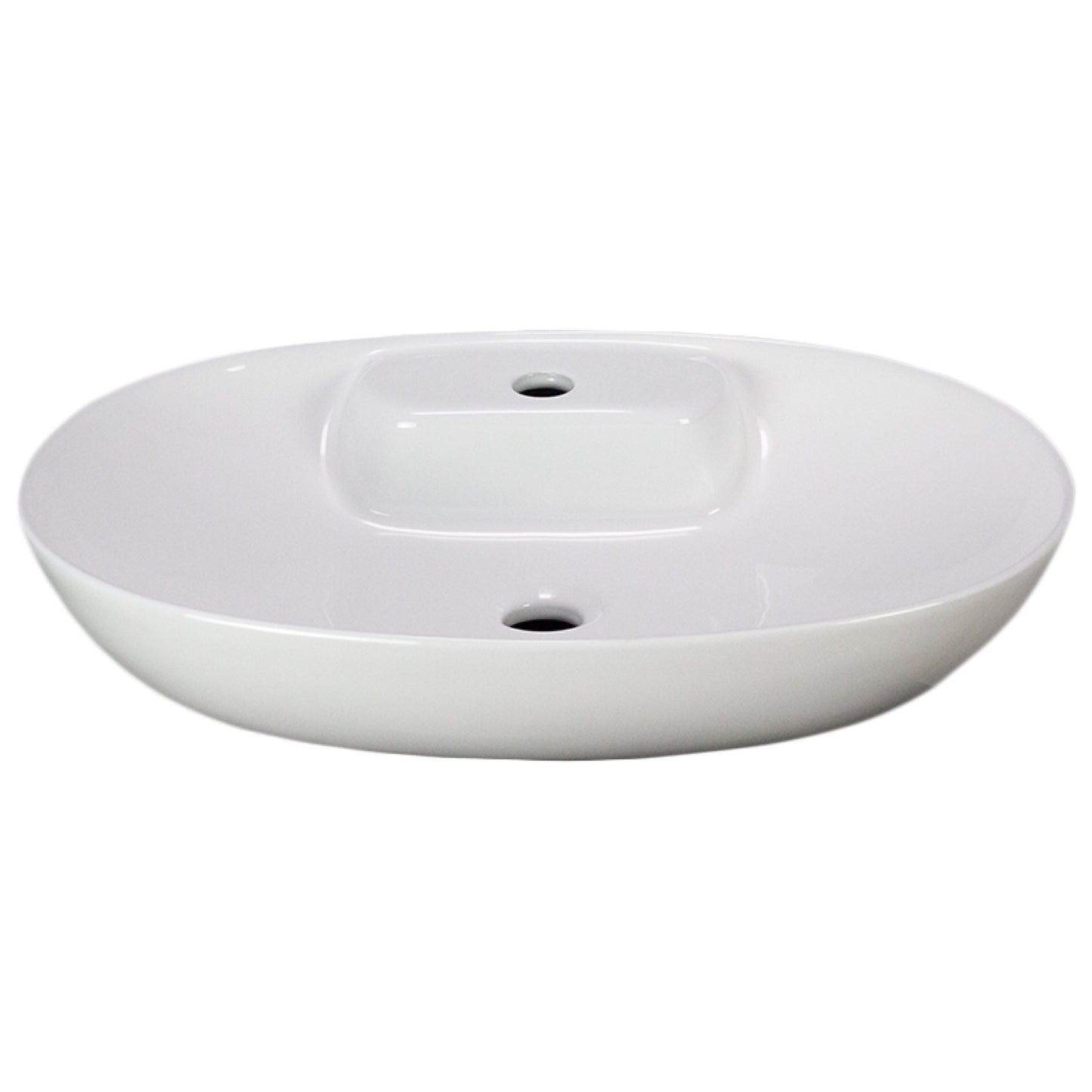 24.2-in. x 16.9-in. Oval Bathroom Vessel Sink White Enamel Glaze
