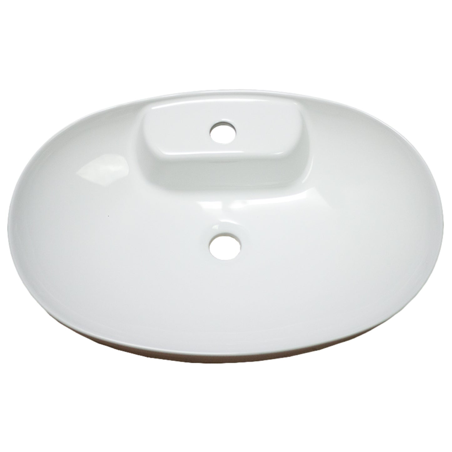 24.2-in. x 16.9-in. Oval Bathroom Vessel Sink White Enamel Glaze