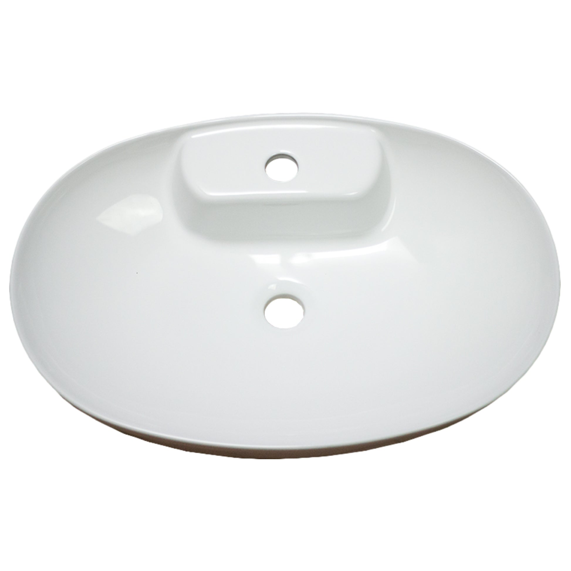24.2-in. x 16.9-in. Oval Bathroom Vessel Sink White Enamel Glaze