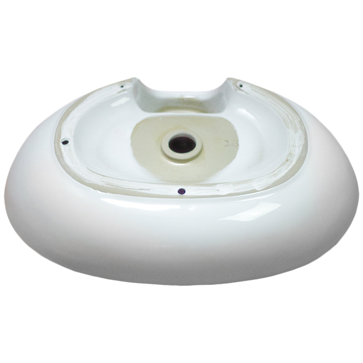 24.2-in. x 16.9-in. Oval Bathroom Vessel Sink White Enamel Glaze