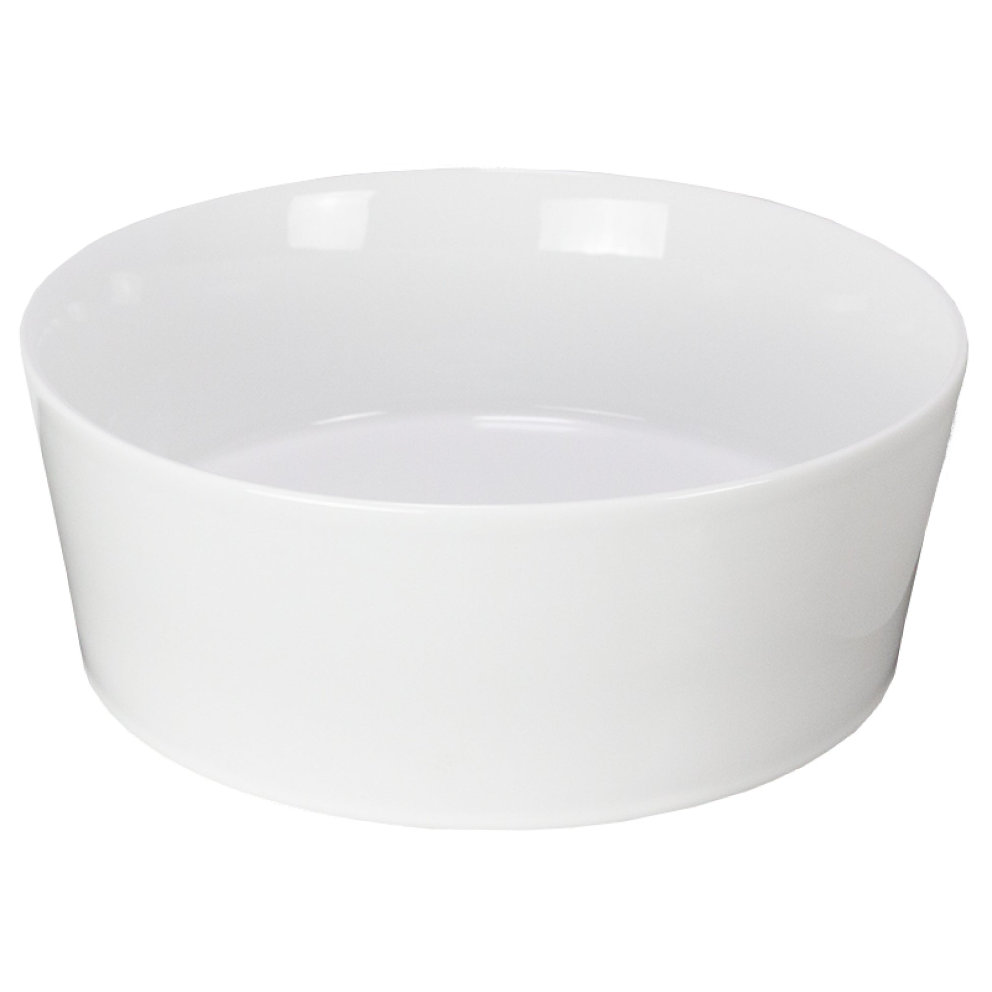 14.4-in. x 14.4-in. Round Bathroom Vessel Sink White Enamel Glaze