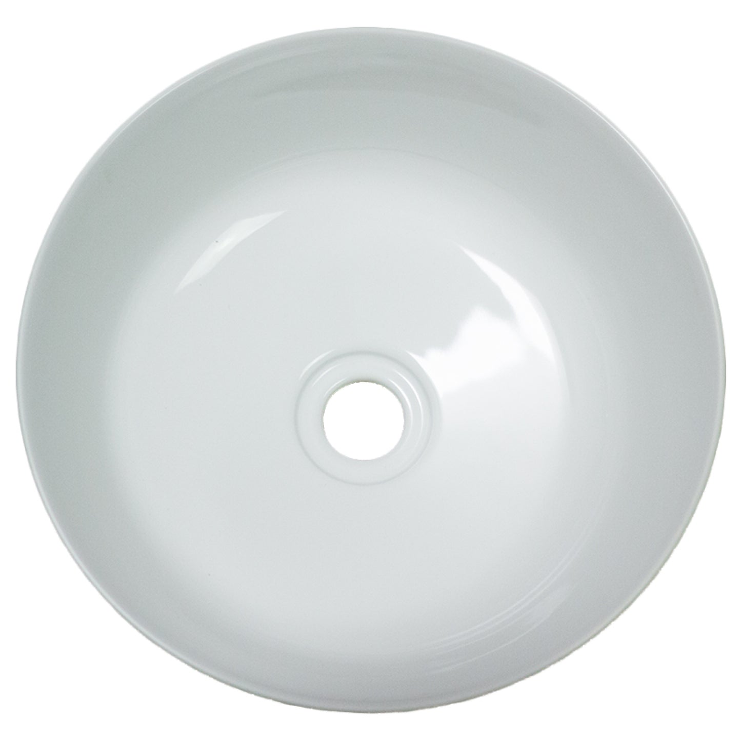 14.4-in. x 14.4-in. Round Bathroom Vessel Sink White Enamel Glaze