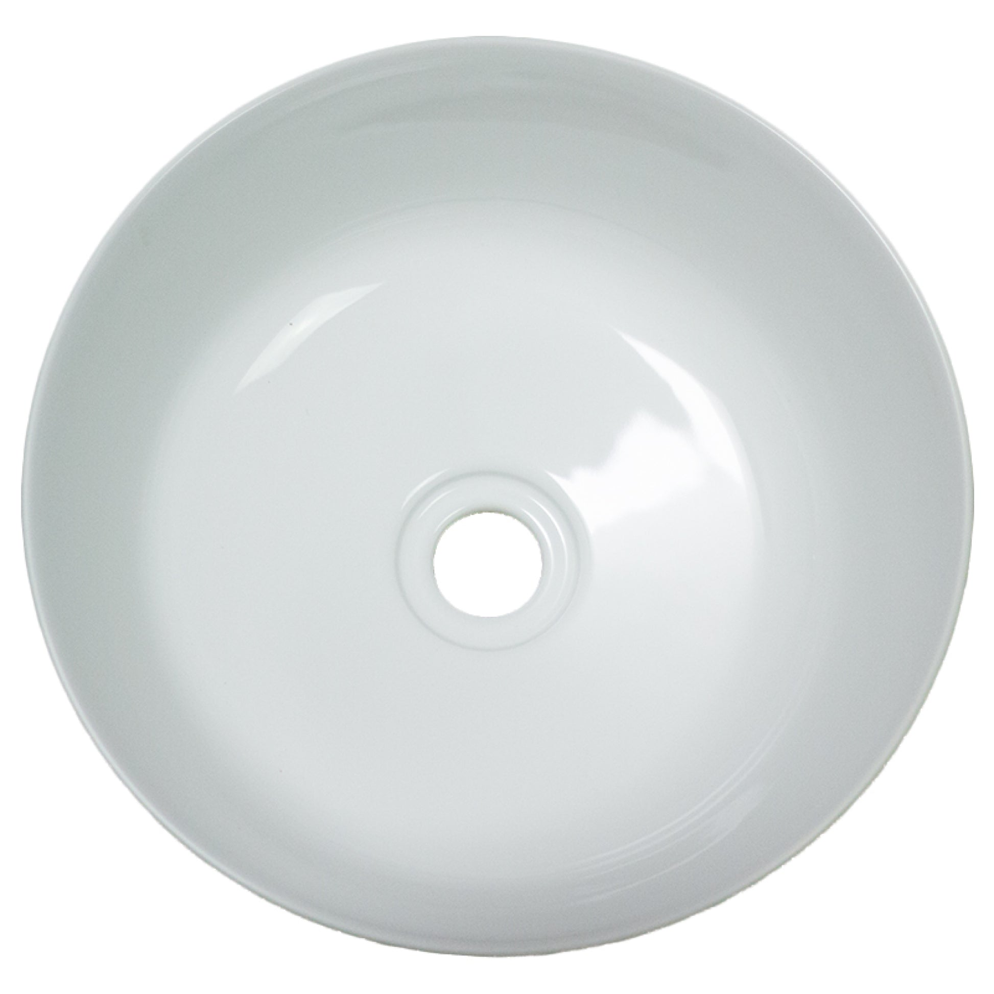 14.4-in. x 14.4-in. Round Bathroom Vessel Sink White Enamel Glaze