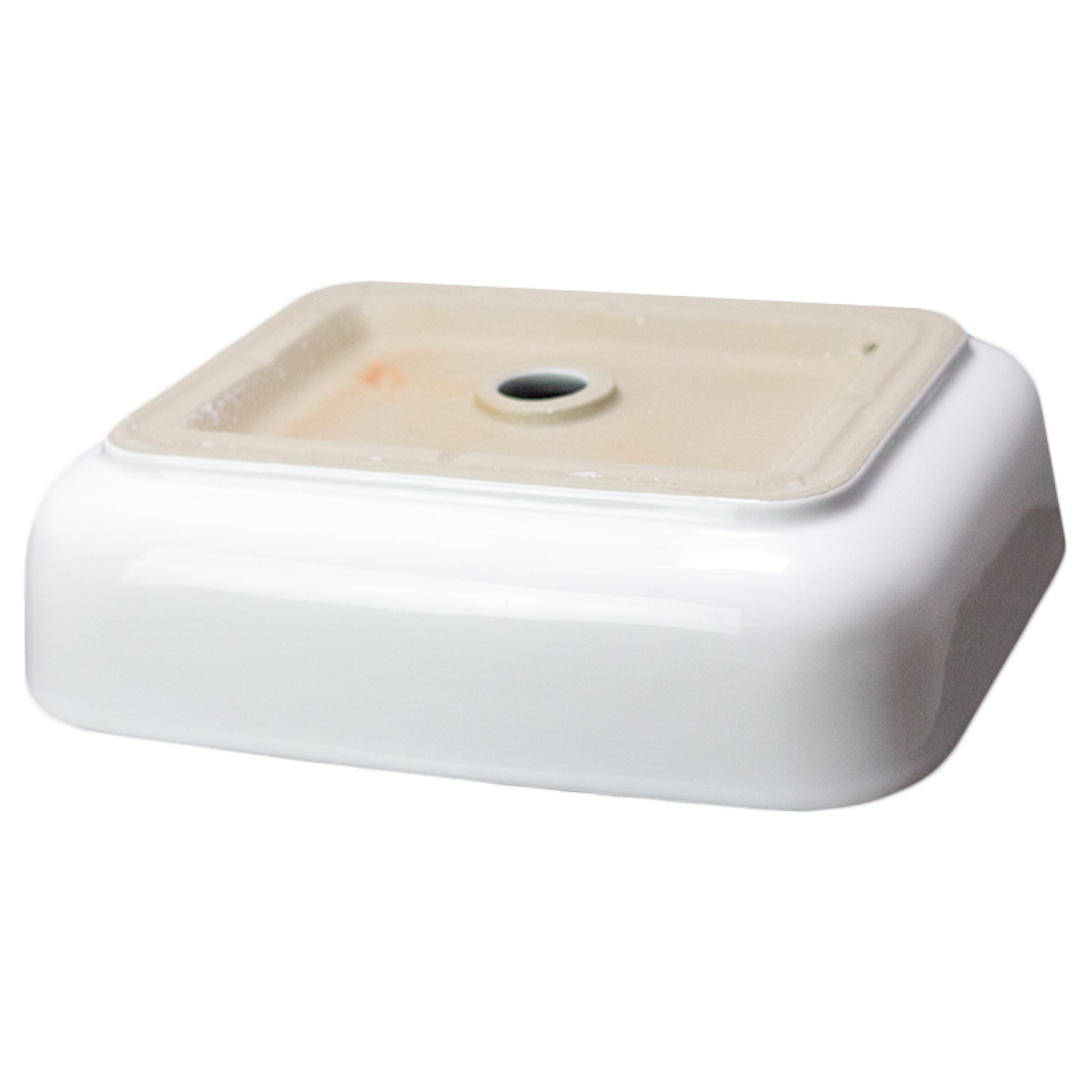 19.7-in. x 15.4-in. Rectangle Bathroom Vessel Sink White Enamel Glaze