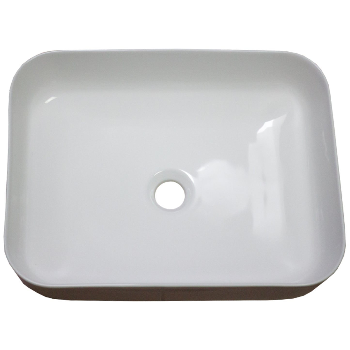 19.7-in. x 15.4-in. Rectangle Bathroom Vessel Sink White Enamel Glaze