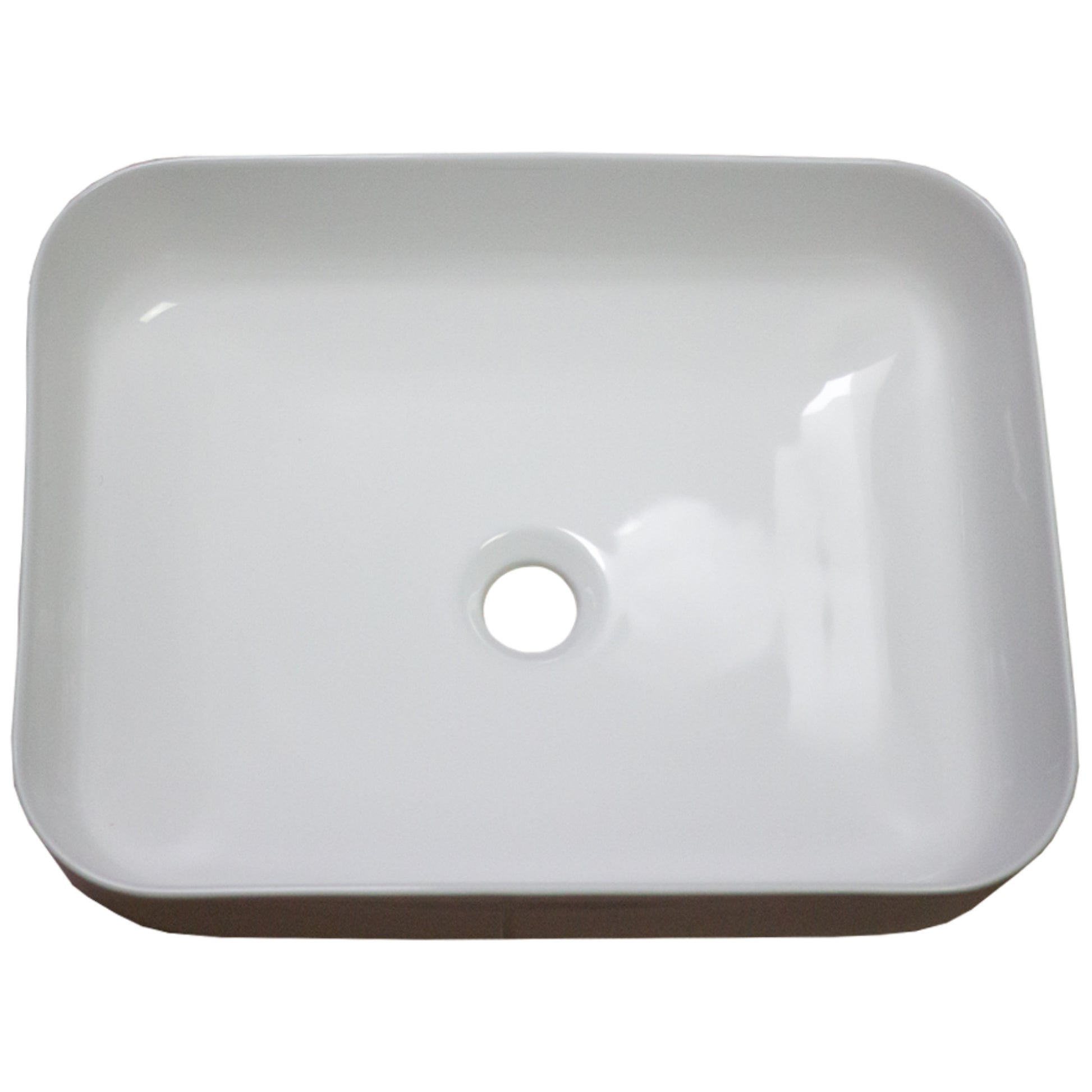 19.7-in. x 15.4-in. Rectangle Bathroom Vessel Sink White Enamel Glaze