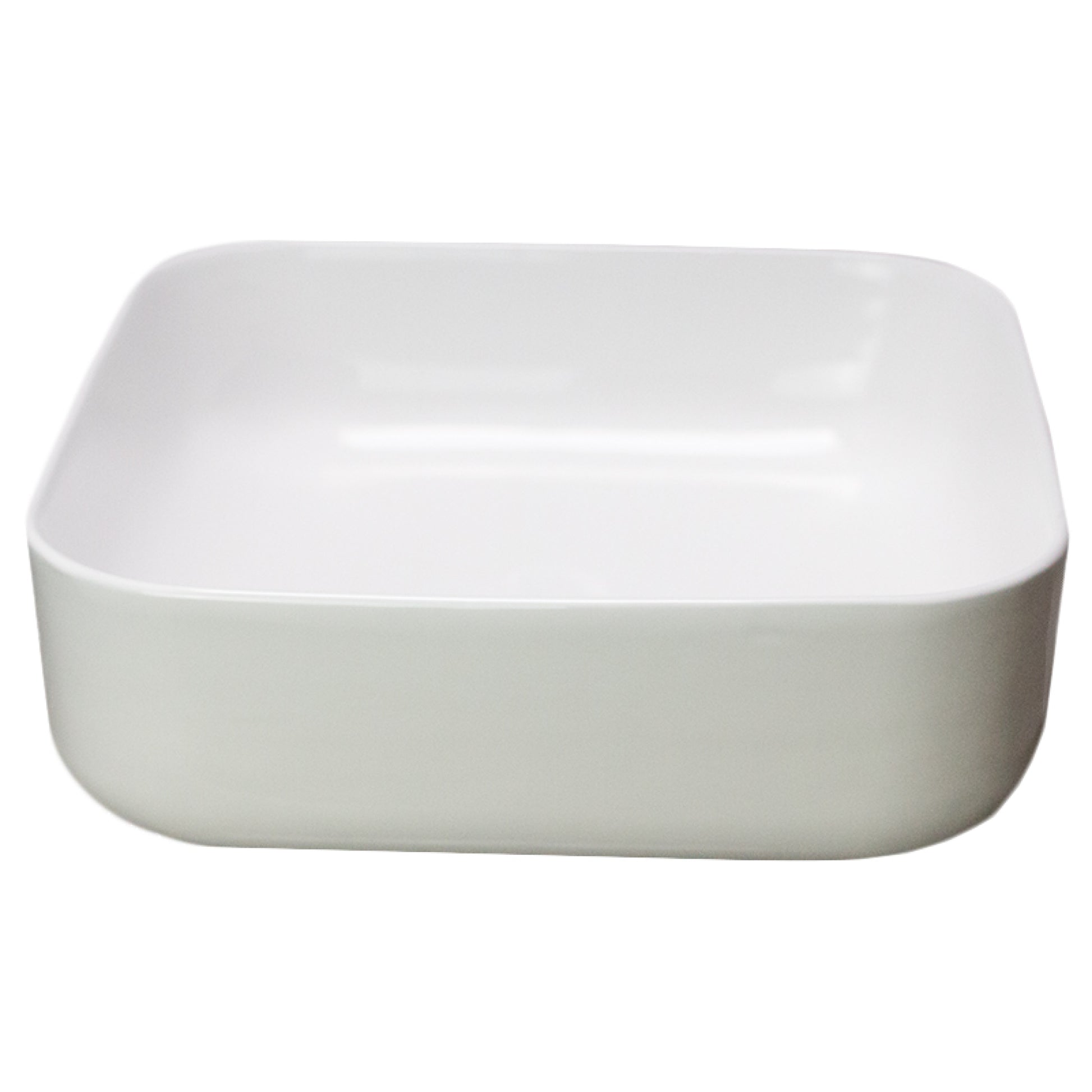 15.2-in. x 15.2-in. Square Bathroom Vessel Sink White Enamel Glaze