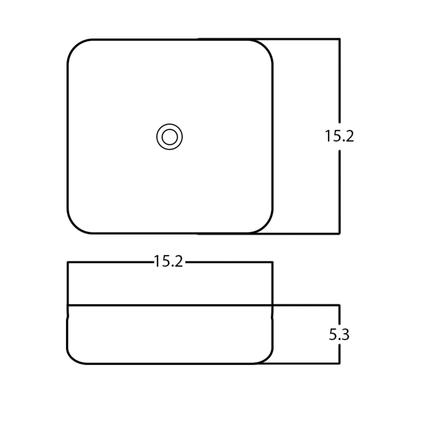 15.2-in. x 15.2-in. Square Bathroom Vessel Sink White Enamel Glaze