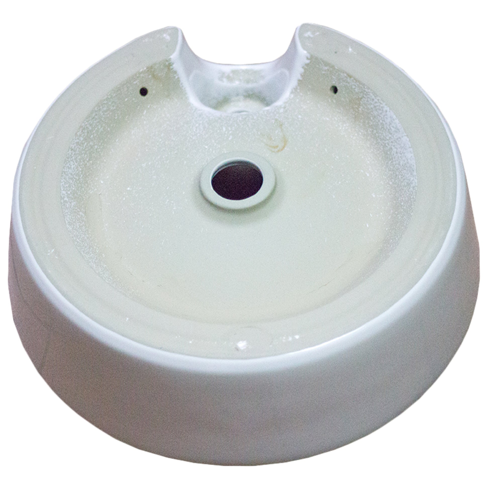 17.1-in. x 17.1-in. Round Bathroom Vessel Sink White Enamel Glaze