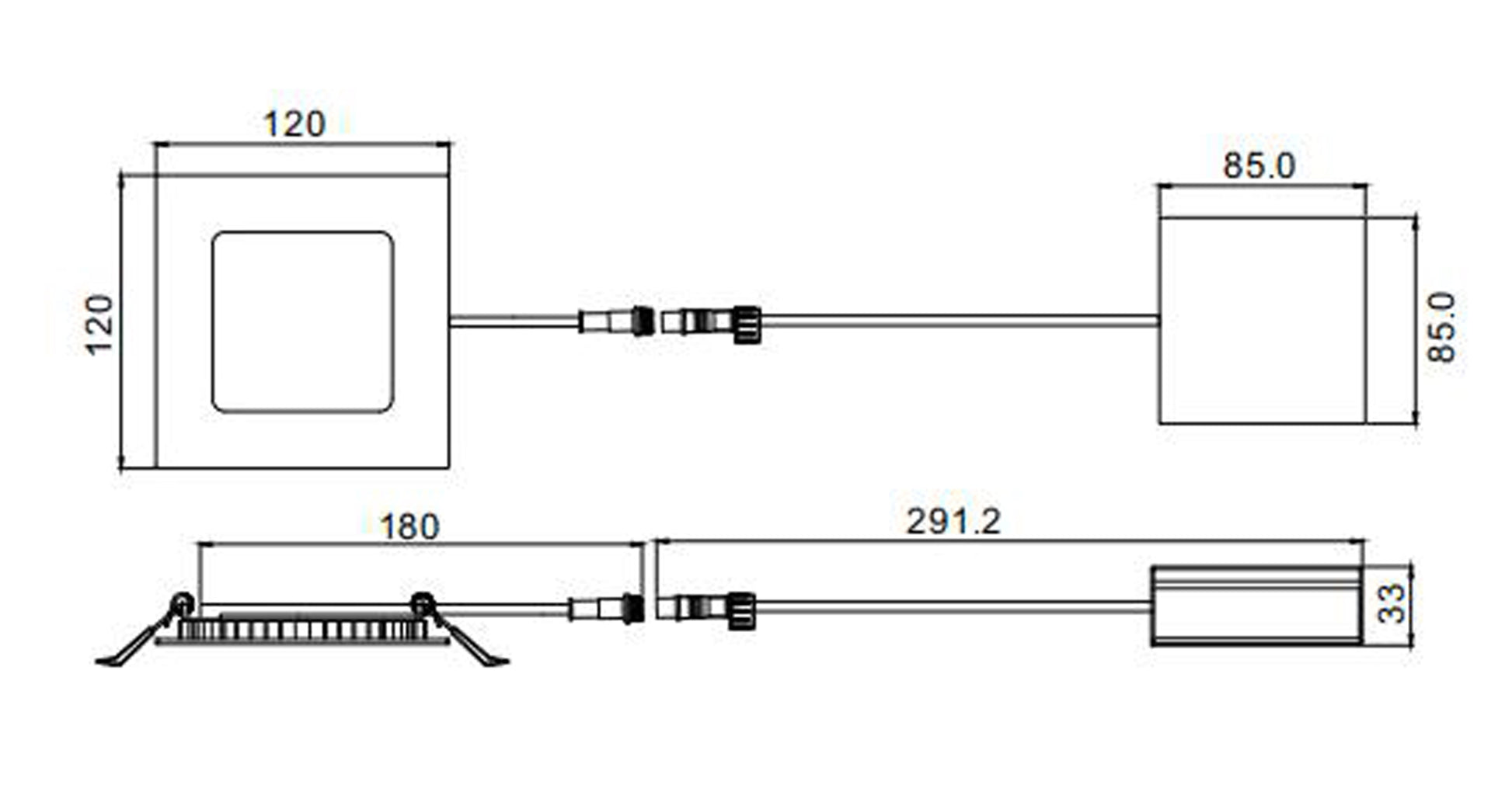 4-in. W Square Aluminum Semi-Recessed Pot Light In White Color