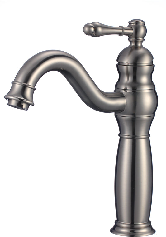 1 Hole CUPC Stainless Steel Bathroom Sink Faucet Brushed Nickel Lead Free Brass