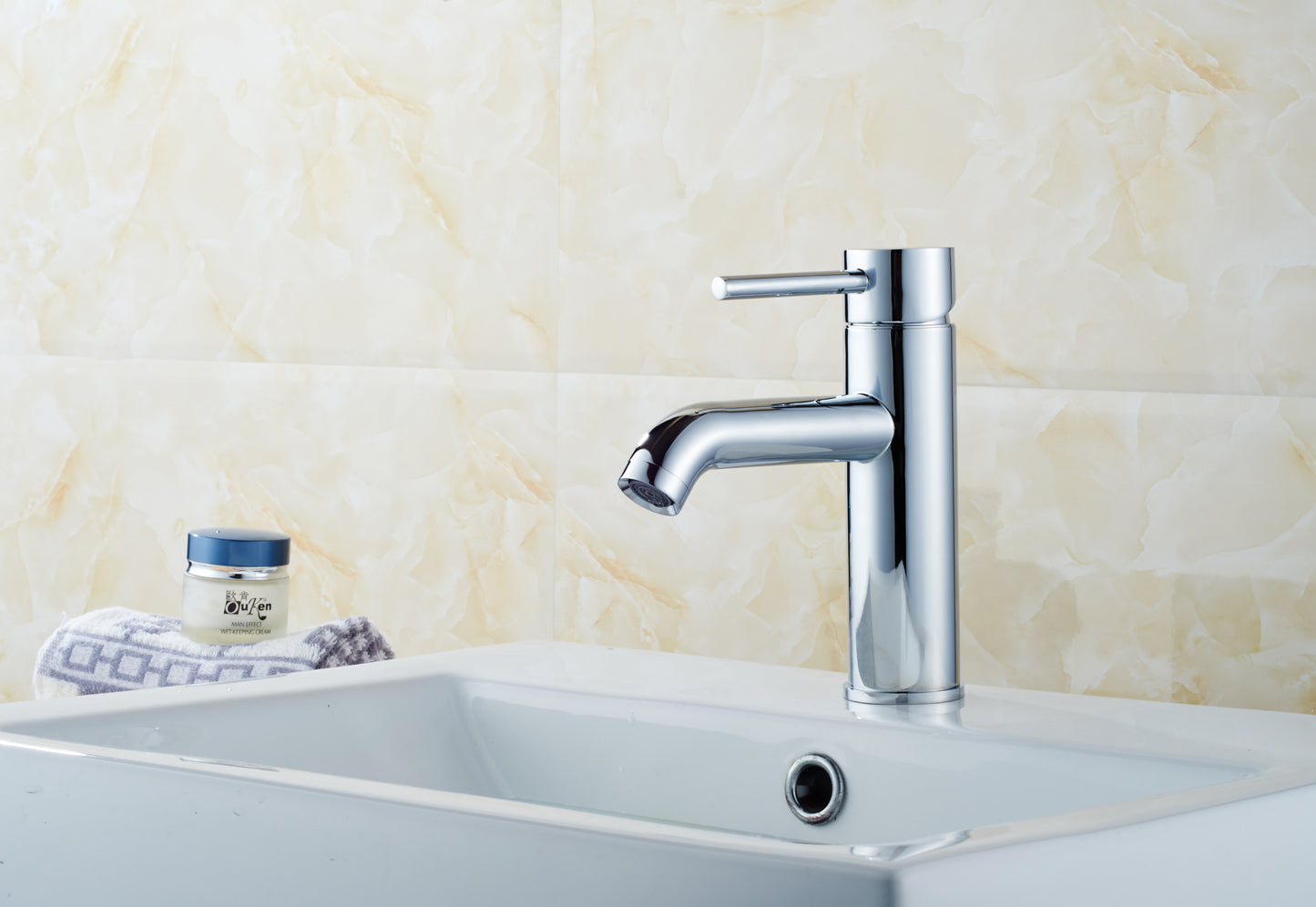 1 Hole CUPC Chrome Bathroom Sink Faucet Chrome Lead Free Brass