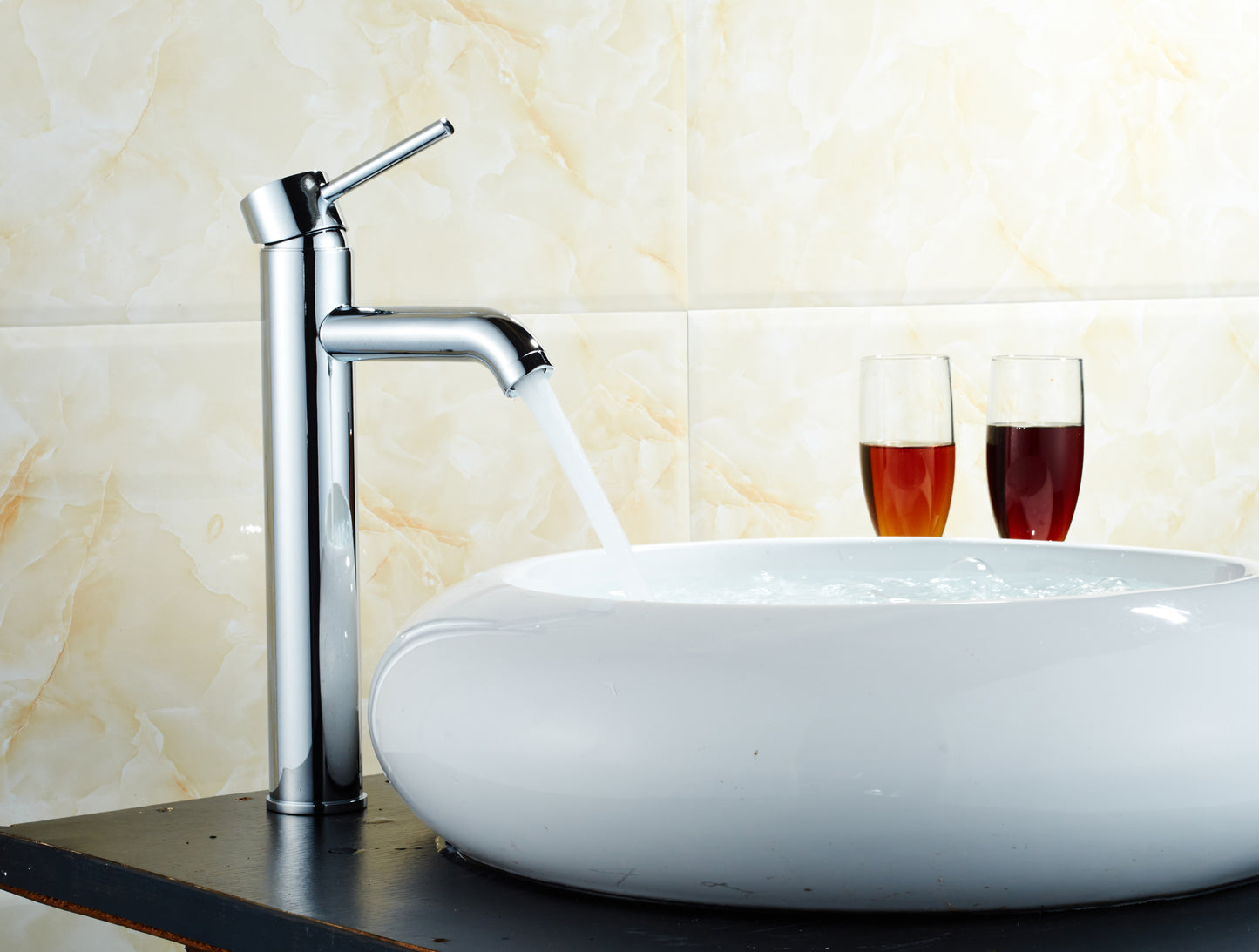 Deck Mount CUPC Chrome Bathroom Sink Faucet Chrome Lead Free Brass