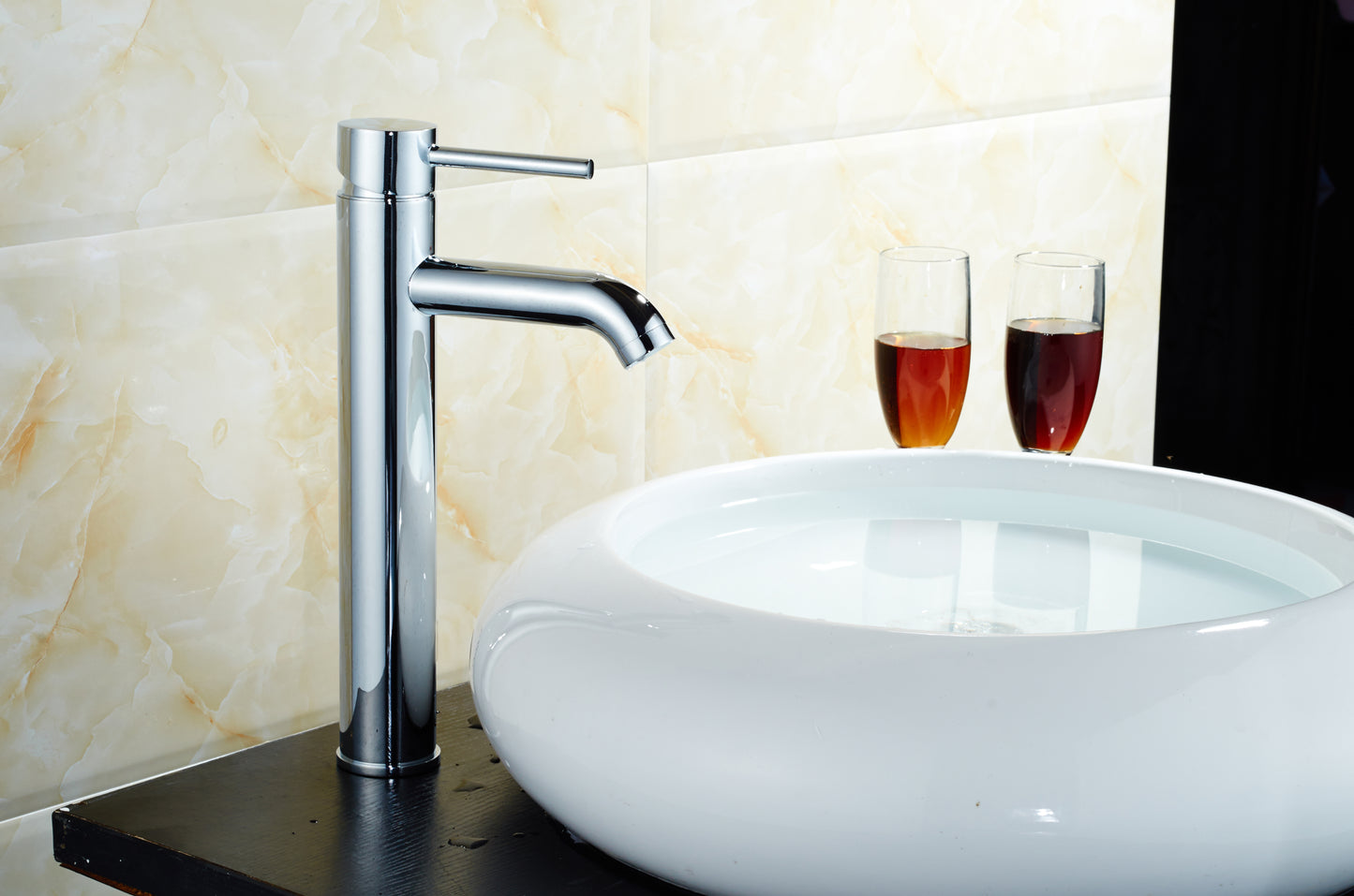 Deck Mount CUPC Chrome Bathroom Sink Faucet Chrome Lead Free Brass