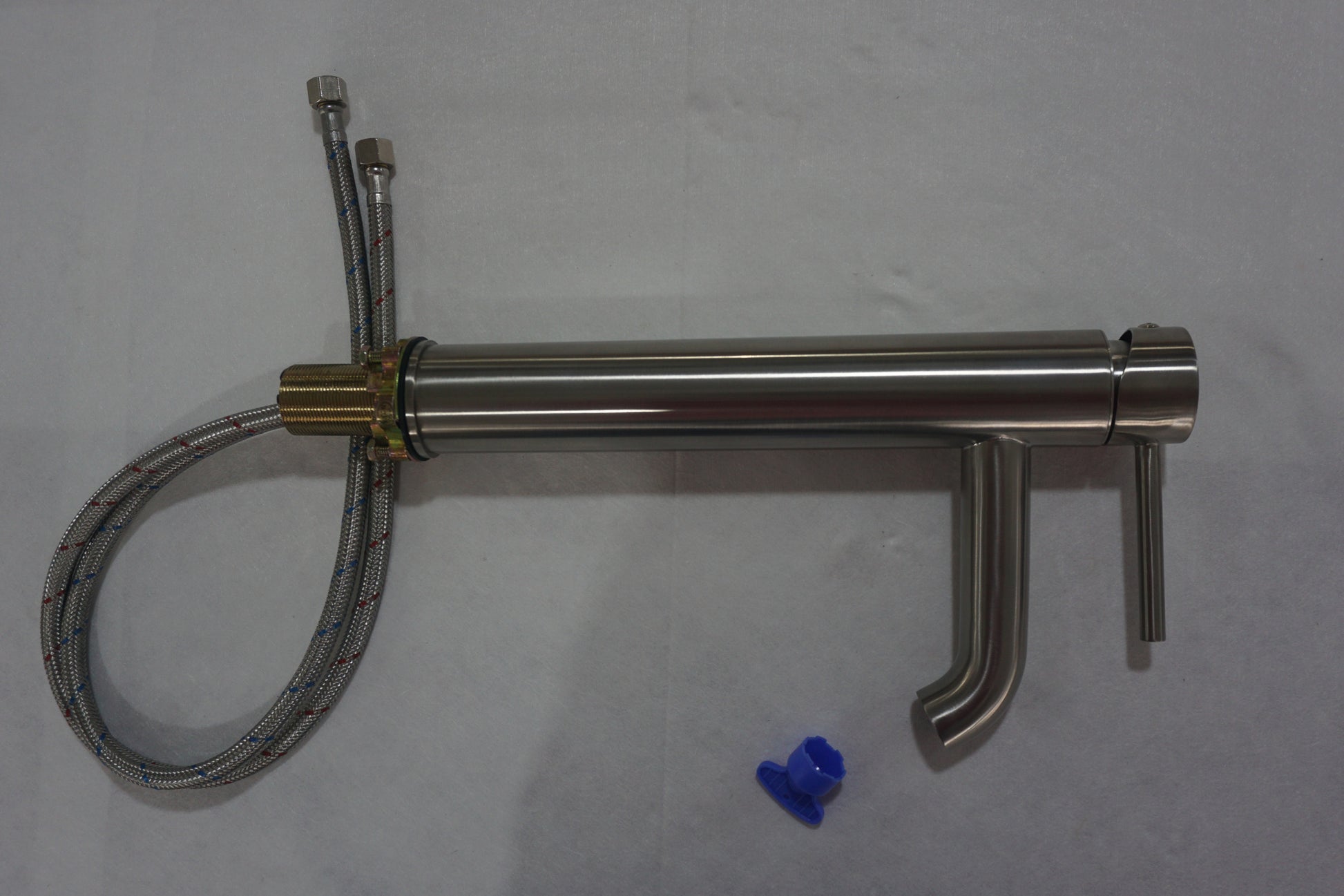 Deck Mount CUPC Stainless Steel Bathroom Sink Faucet Brushed Nickel Lead Free Brass