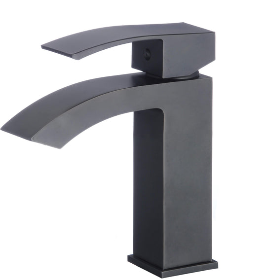 1 Hole CUPC Black Bathroom Sink Faucet Black Lead Free Brass