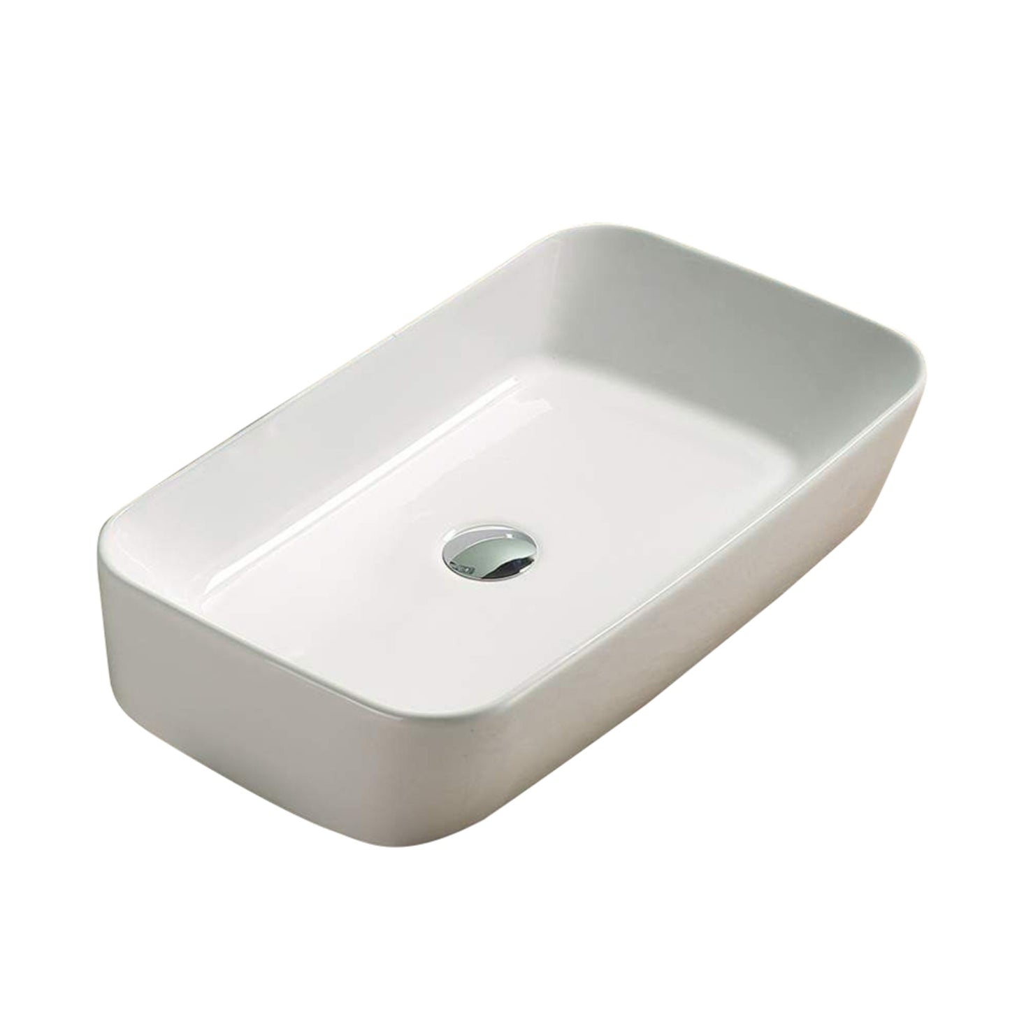 22.72-in. x 13.58-in. Rectangle Bathroom Vessel Sink White Enamel Glaze