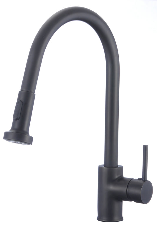 1 Hole CUPC Black Kitchen Sink Faucet Black Stainless Steel