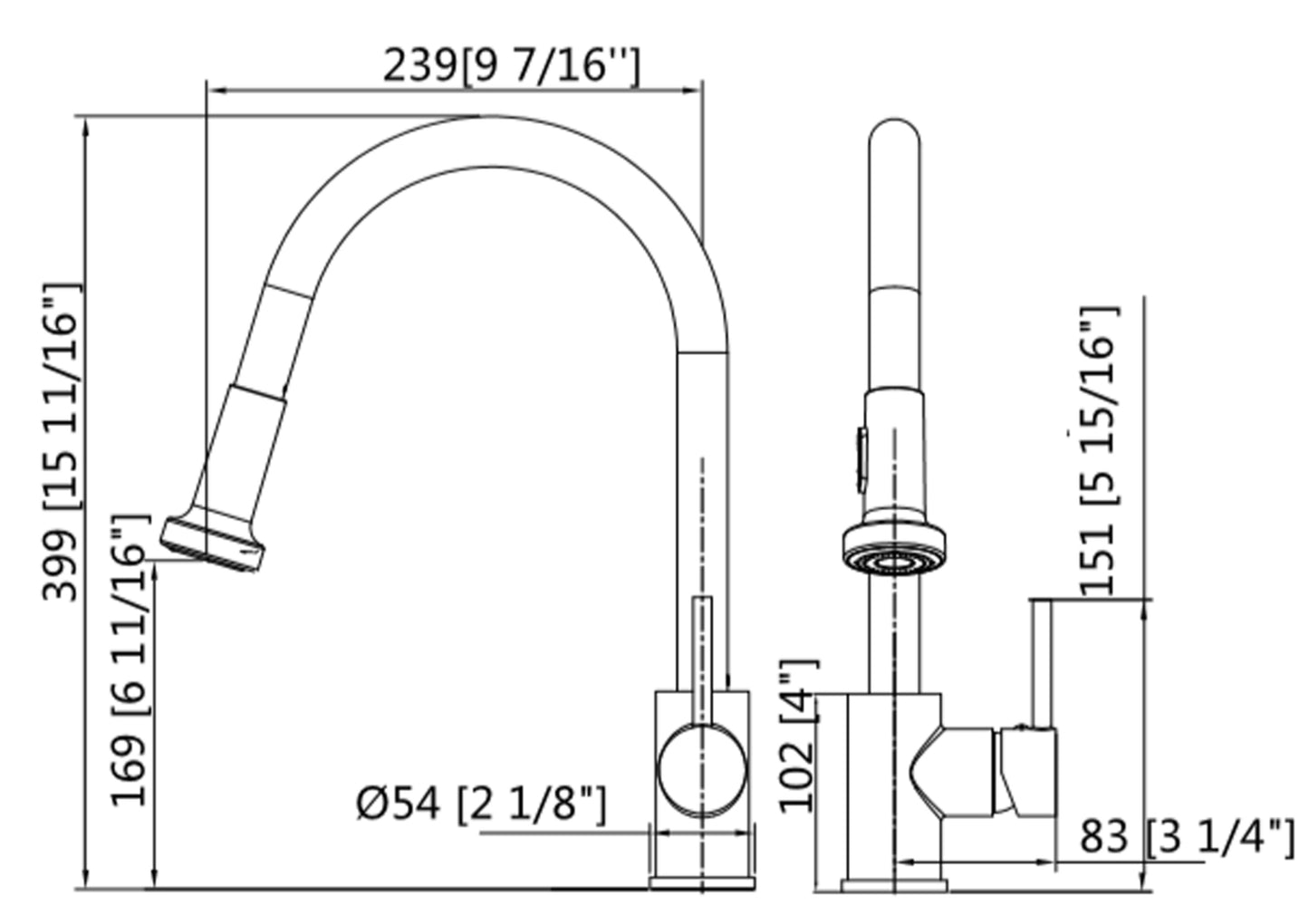 1 Hole CUPC Chrome Kitchen Sink Faucet Chrome Stainless Steel