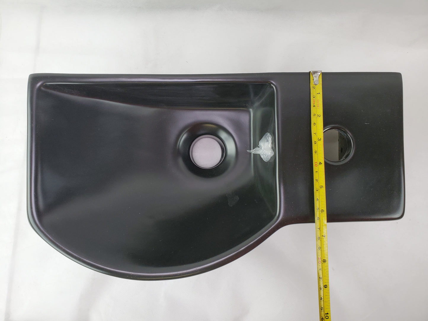 14.7-in. x 8.7-in. Rectangle Bathroom Vessel Sink Black Enamel Glaze