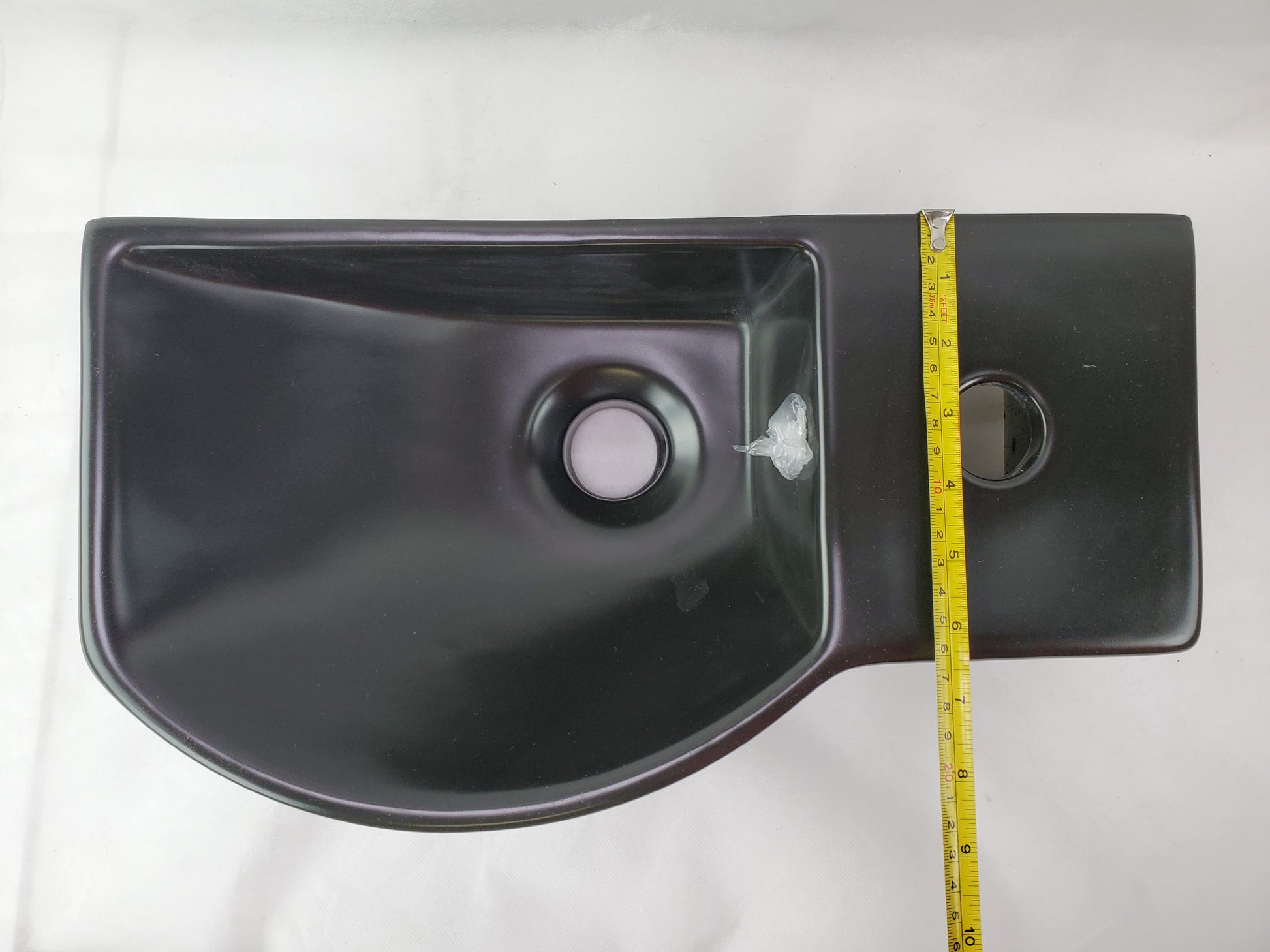 14.7-in. x 8.7-in. Rectangle Bathroom Vessel Sink Black Enamel Glaze