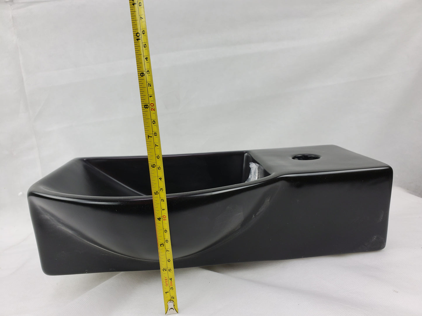 14.7-in. x 8.7-in. Rectangle Bathroom Vessel Sink Black Enamel Glaze