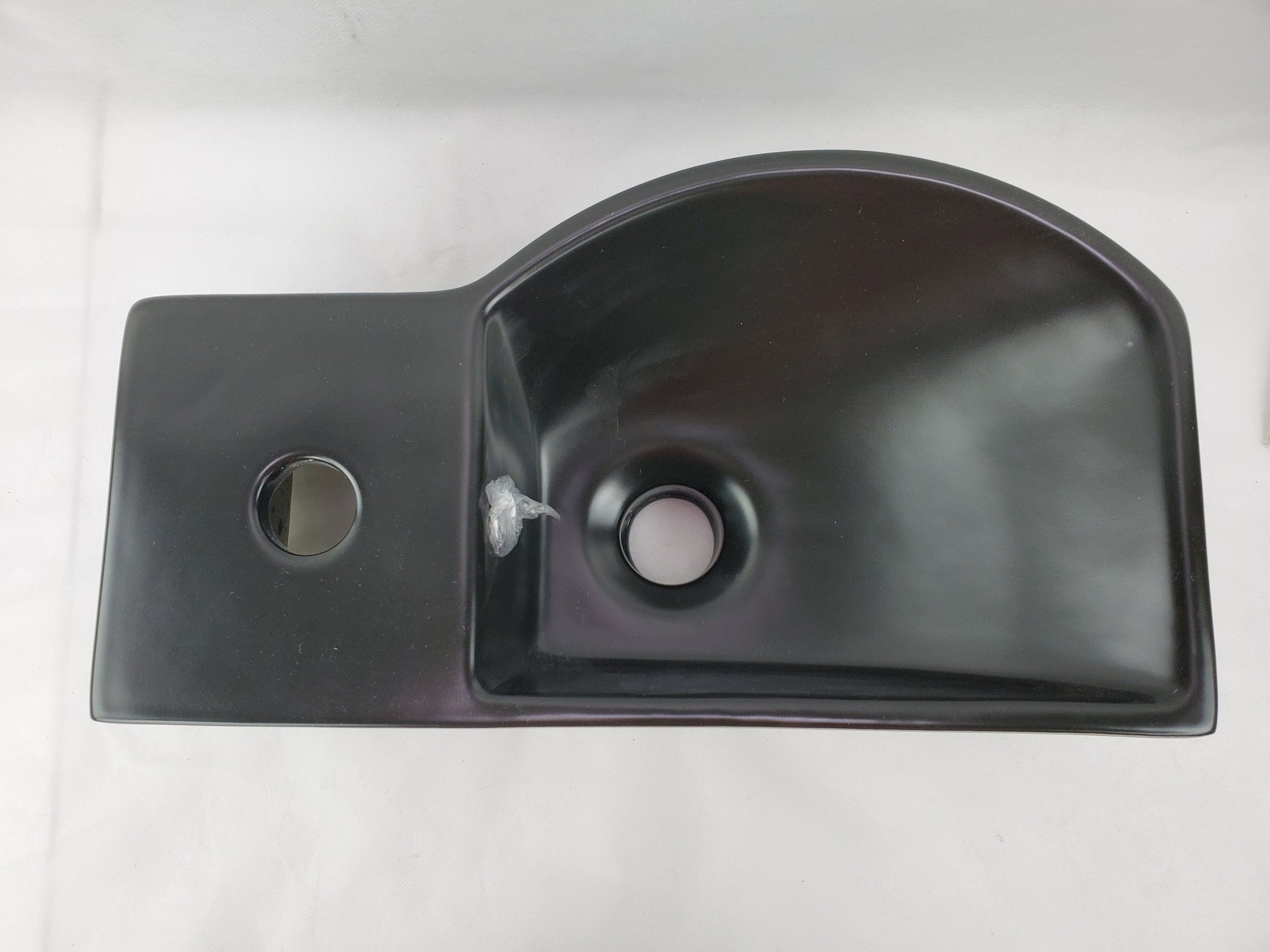 14.7-in. x 8.7-in. Rectangle Bathroom Vessel Sink Black Enamel Glaze