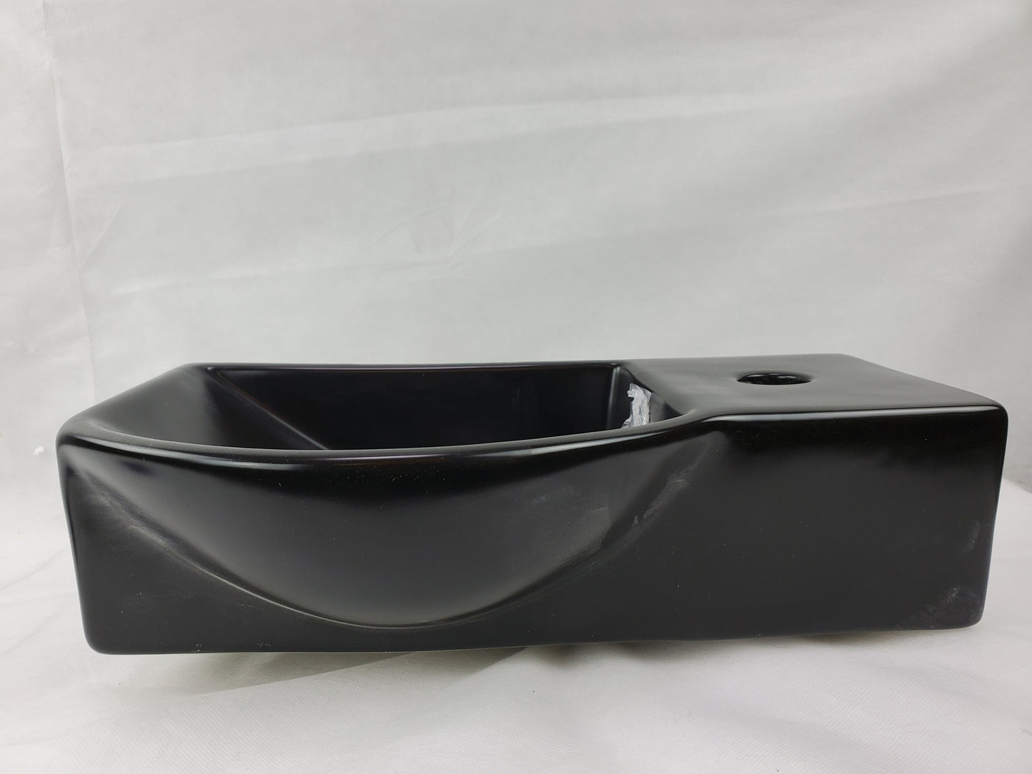 14.7-in. x 8.7-in. Rectangle Bathroom Vessel Sink Black Enamel Glaze