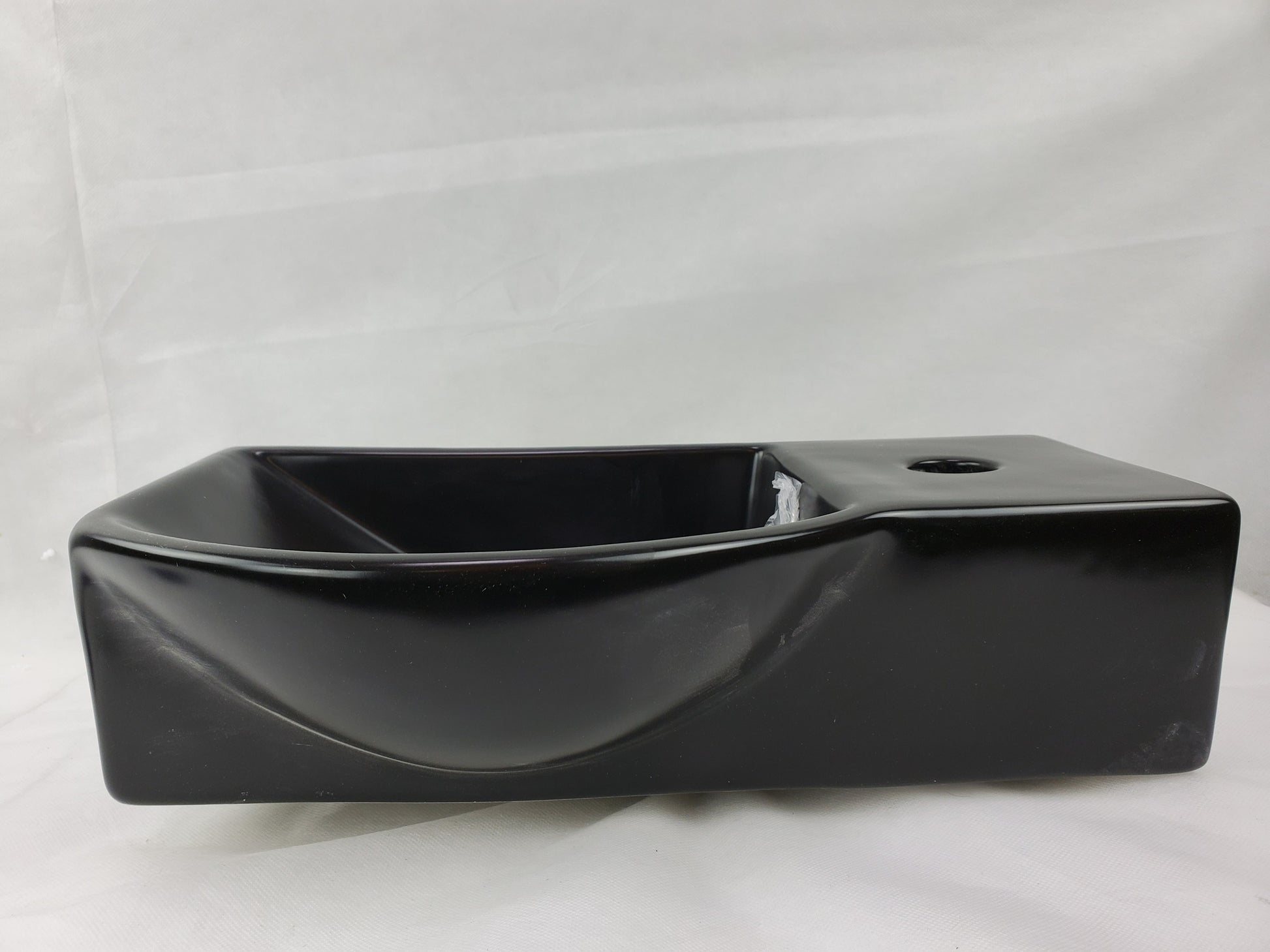 14.7-in. x 8.7-in. Rectangle Bathroom Vessel Sink Black Enamel Glaze