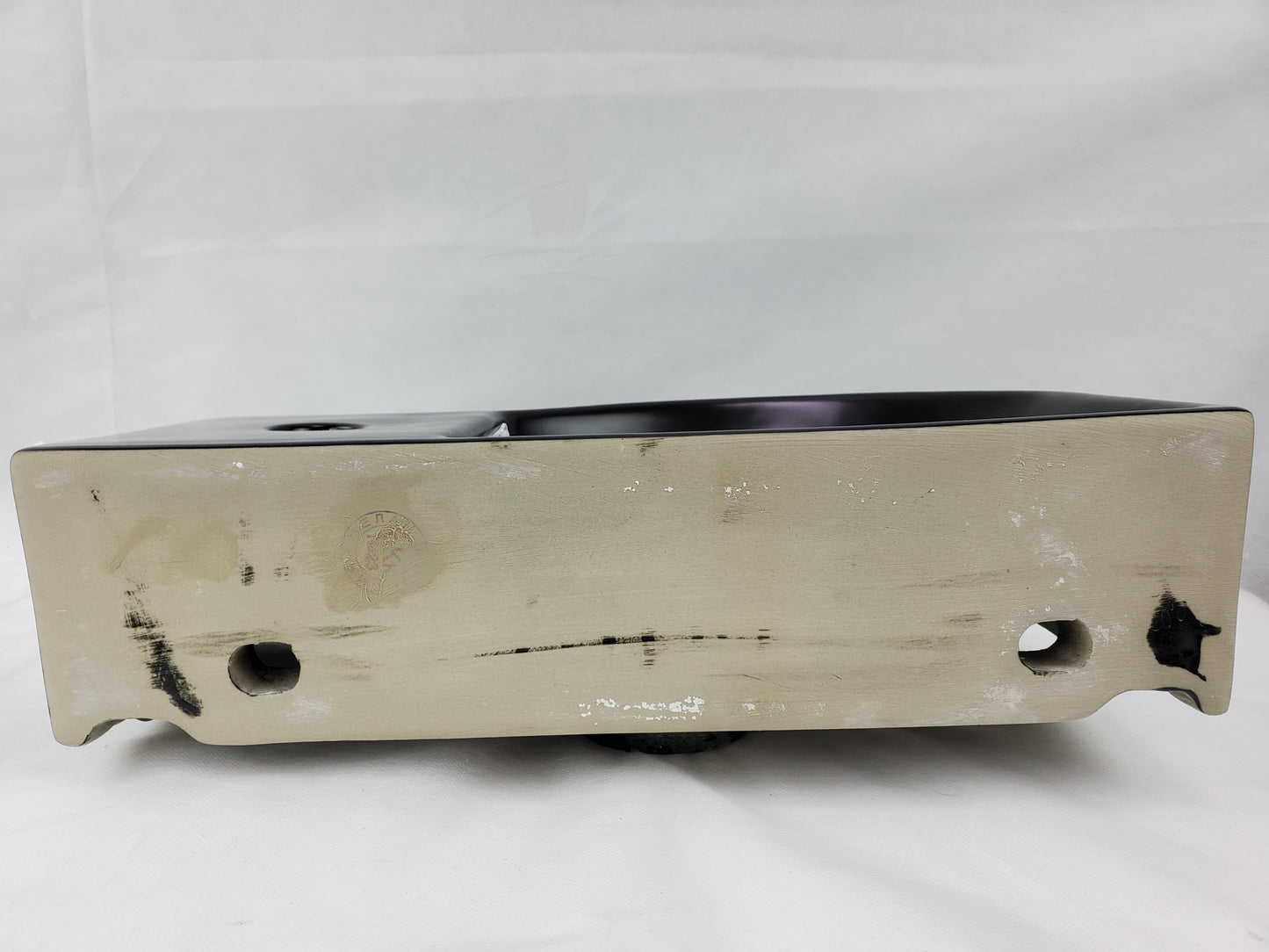 14.7-in. x 8.7-in. Rectangle Bathroom Vessel Sink Black Enamel Glaze