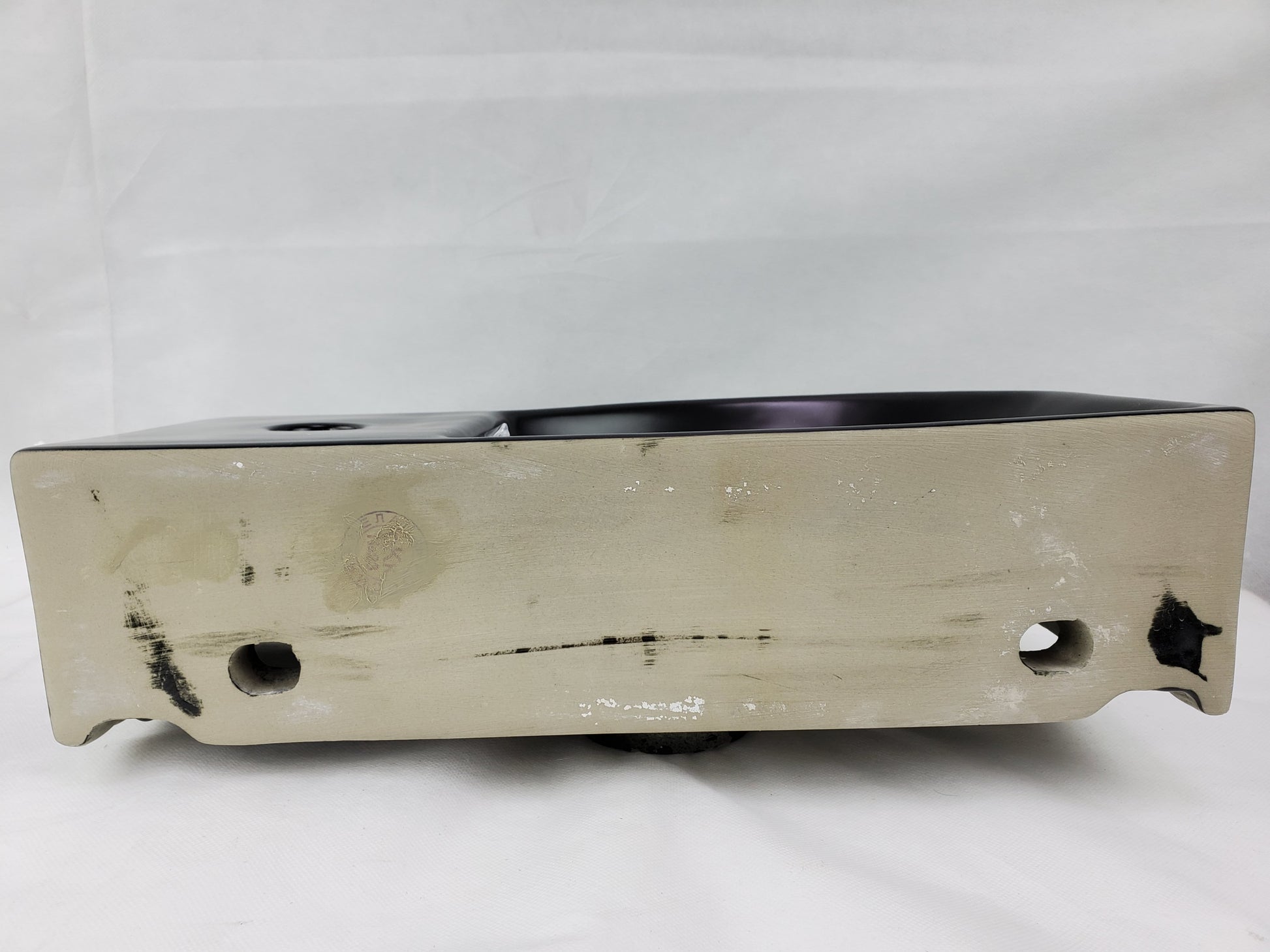 14.7-in. x 8.7-in. Rectangle Bathroom Vessel Sink Black Enamel Glaze